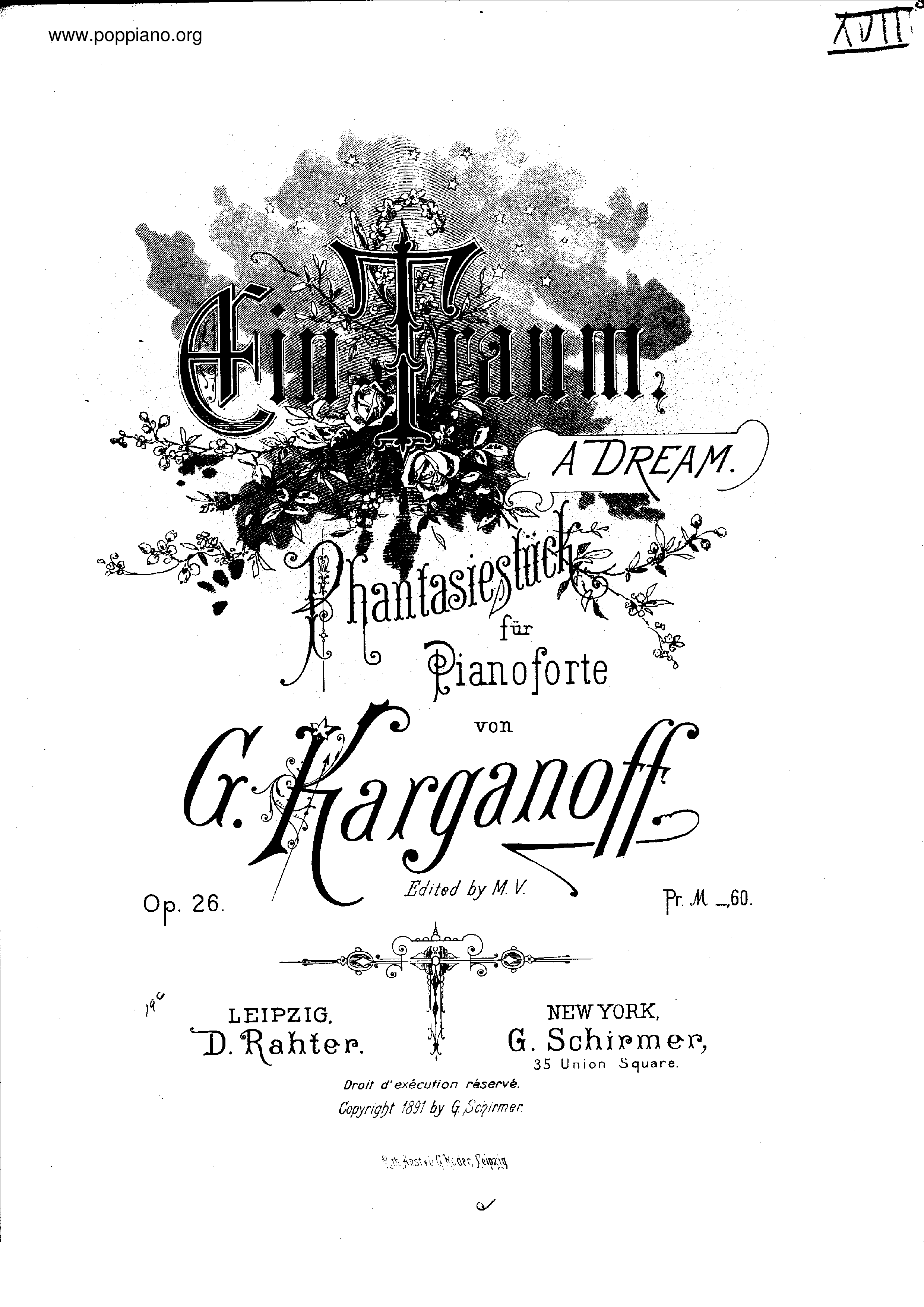 Ein Traum, Op.26ピアノ譜