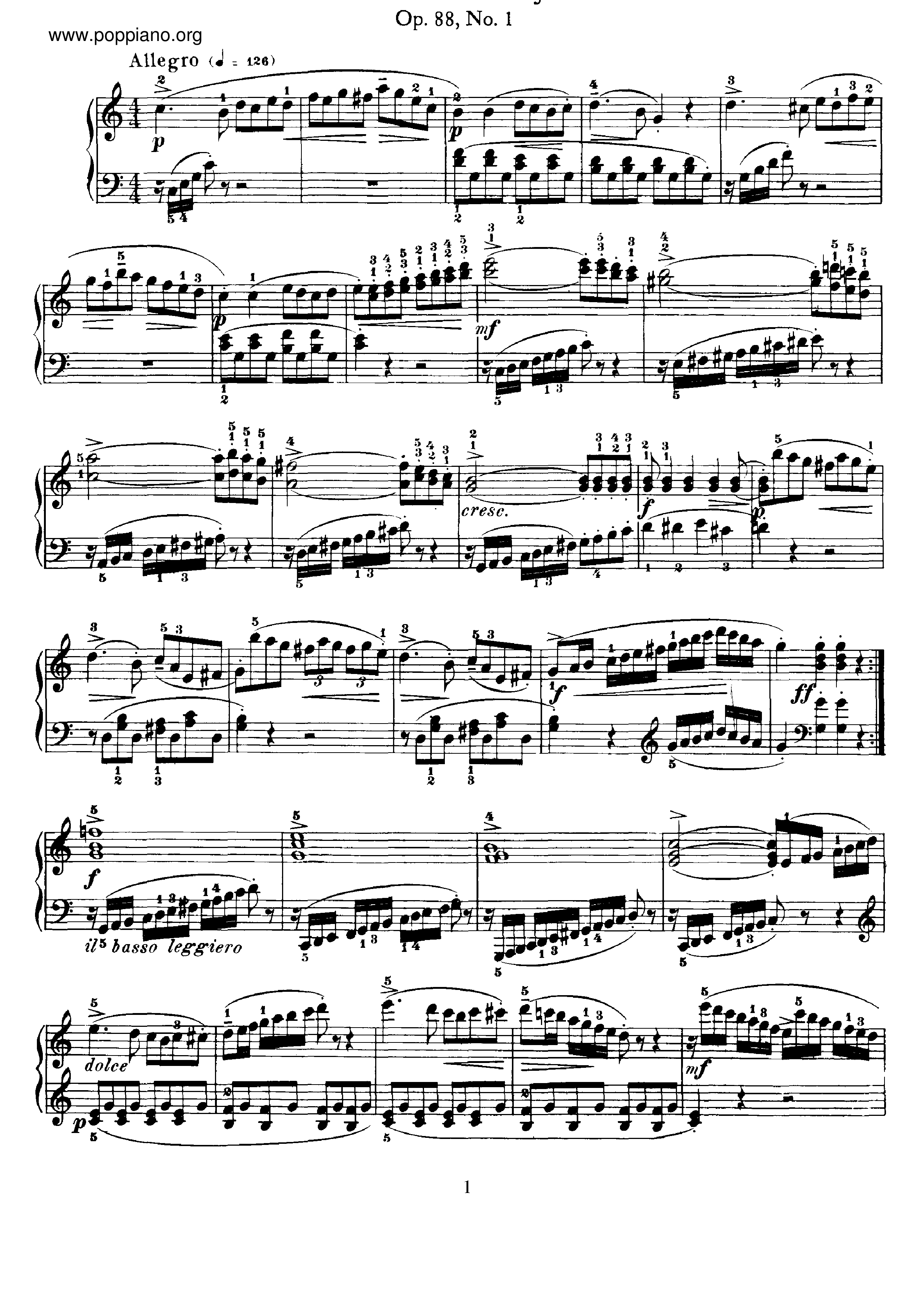 4 Sonatinas, Op.88ピアノ譜