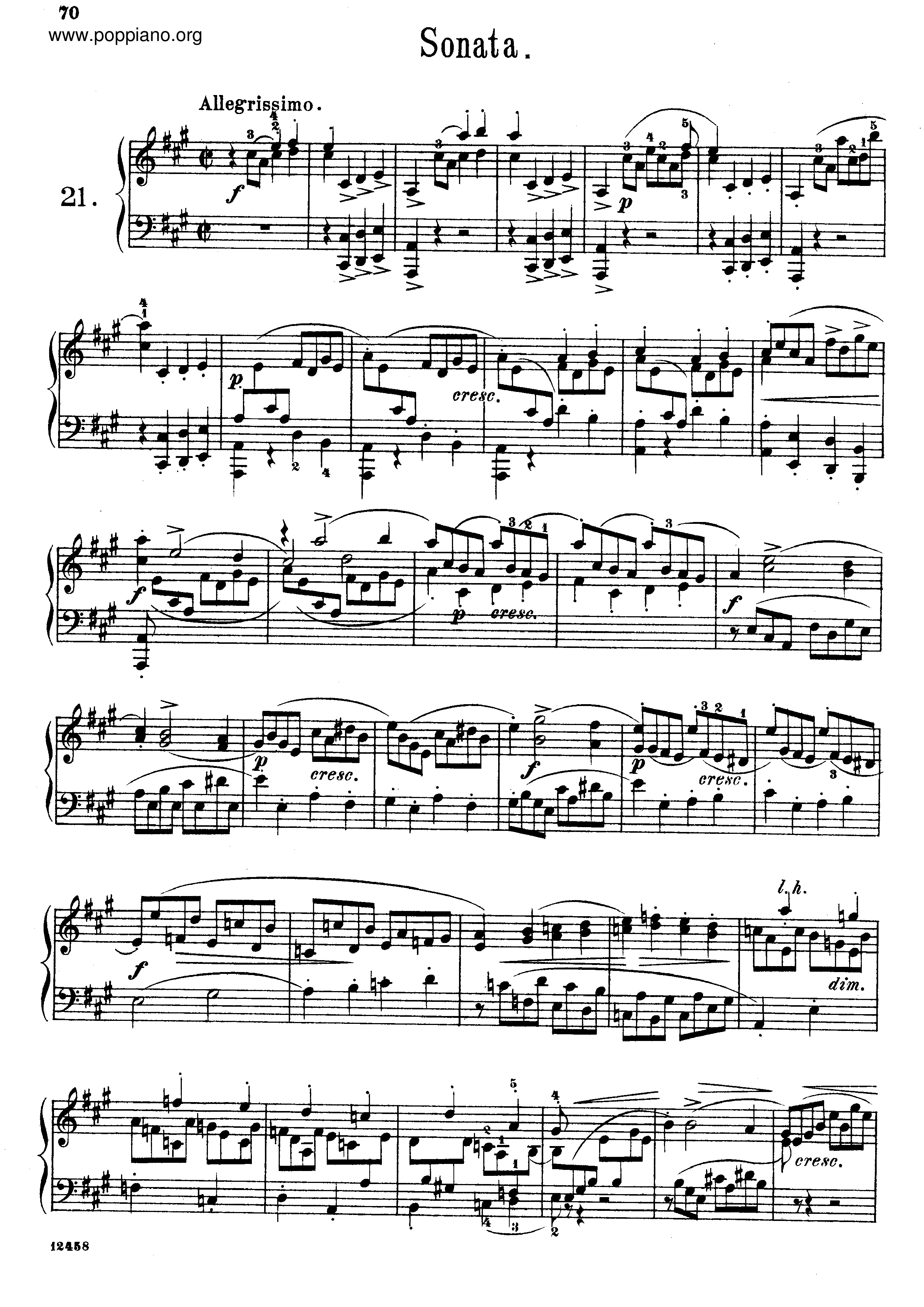 Pieces No. 21ピアノ譜