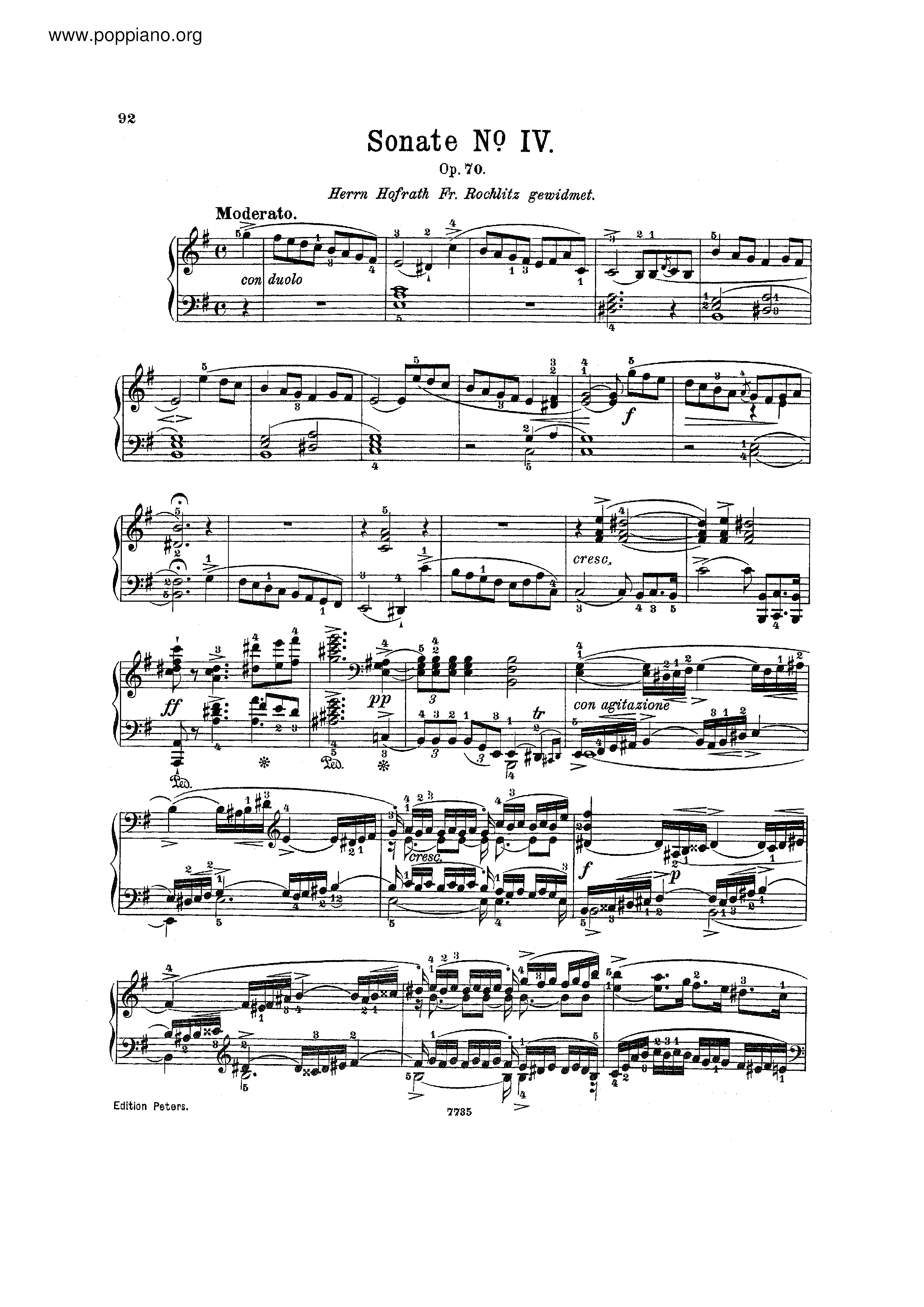 Piano Sonata No.4, Op.7ピアノ譜