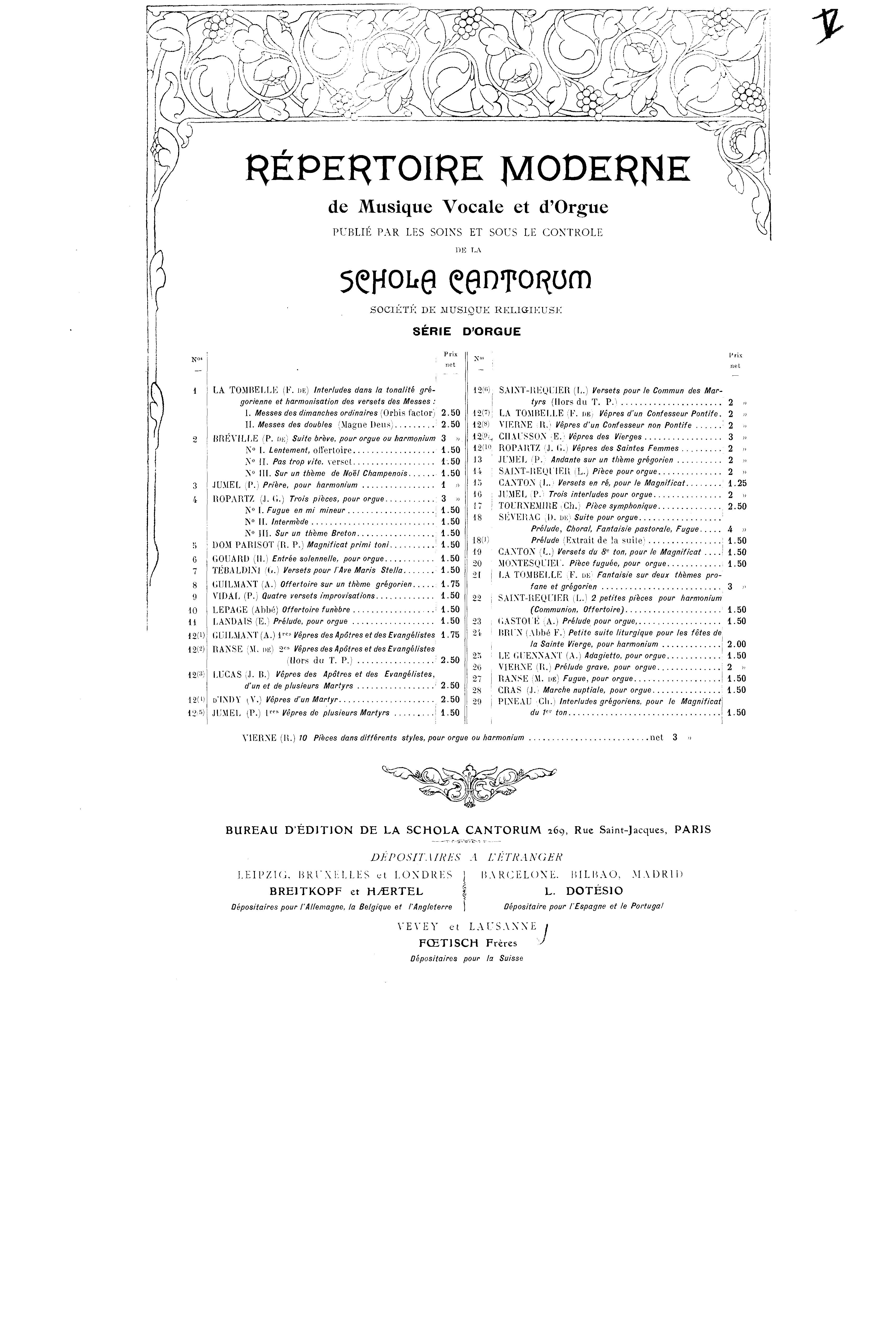 Les Vepres de Commun des Saints, Op.31ピアノ譜