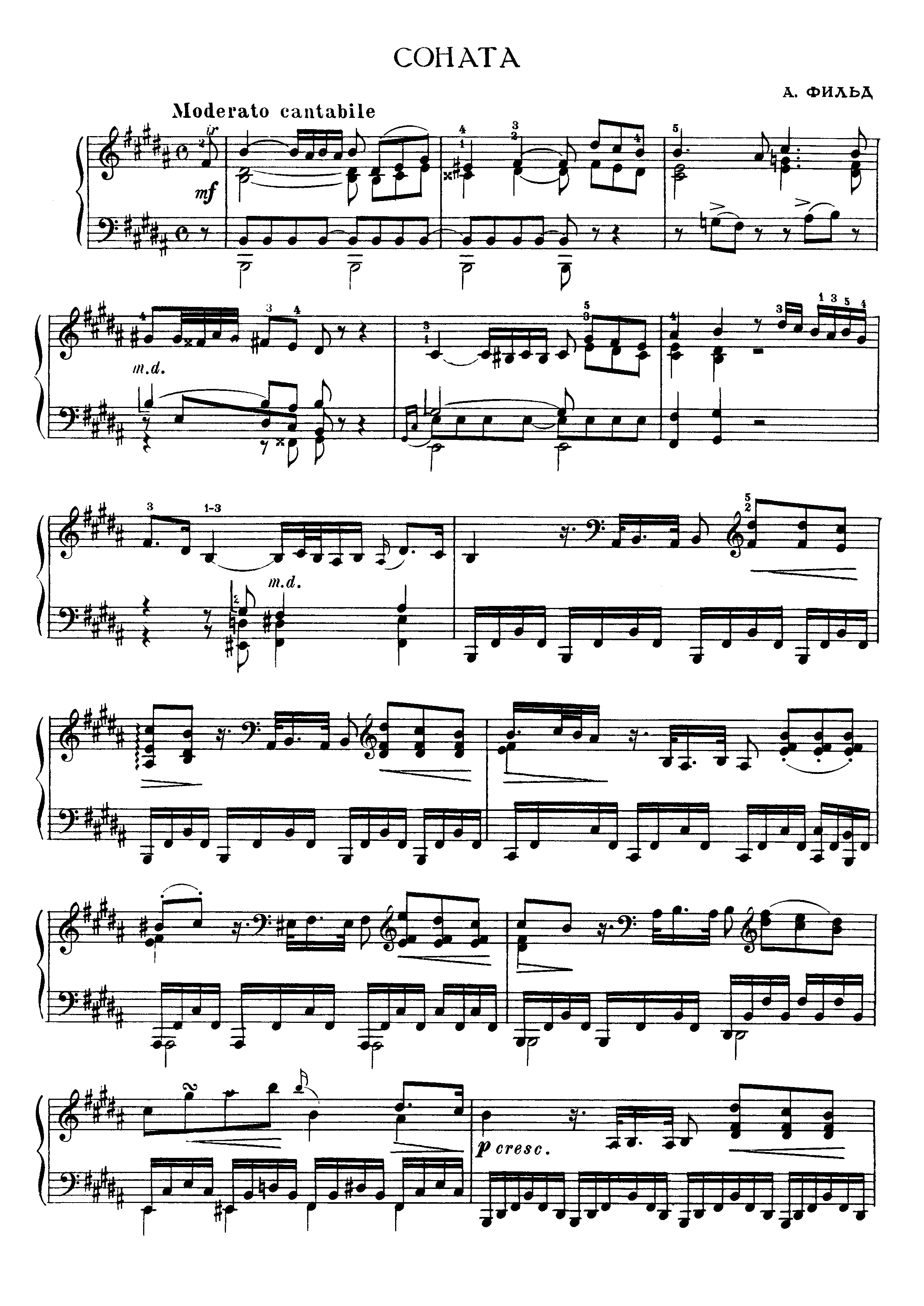 Sonata in B Major, H17ピアノ譜
