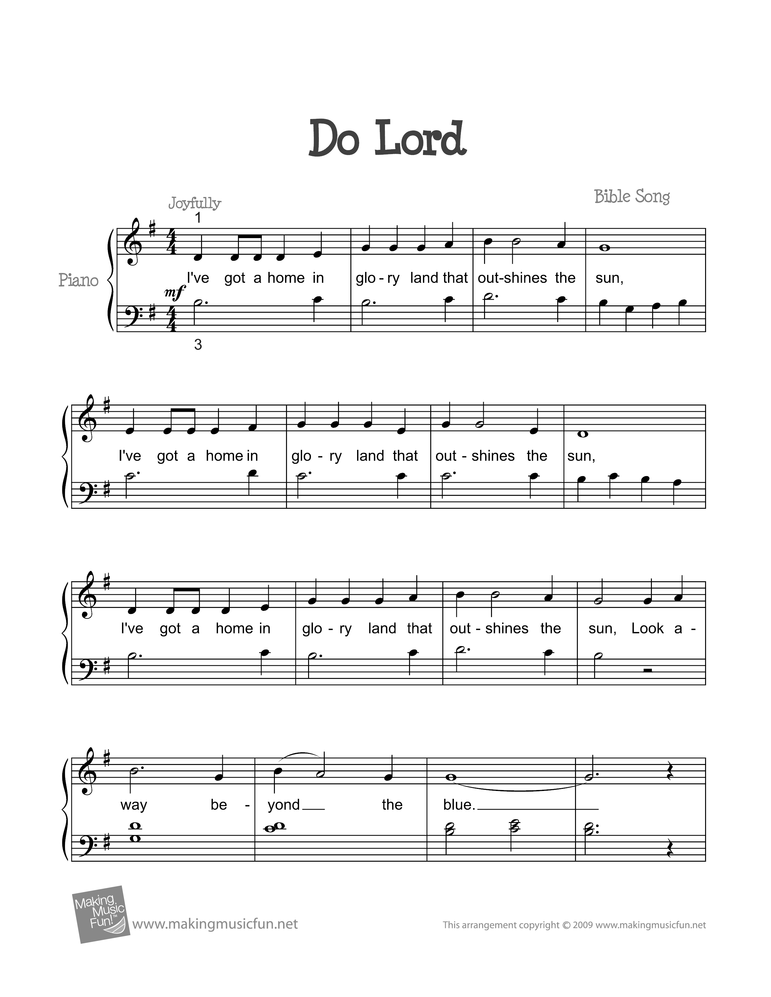Do Lordピアノ譜