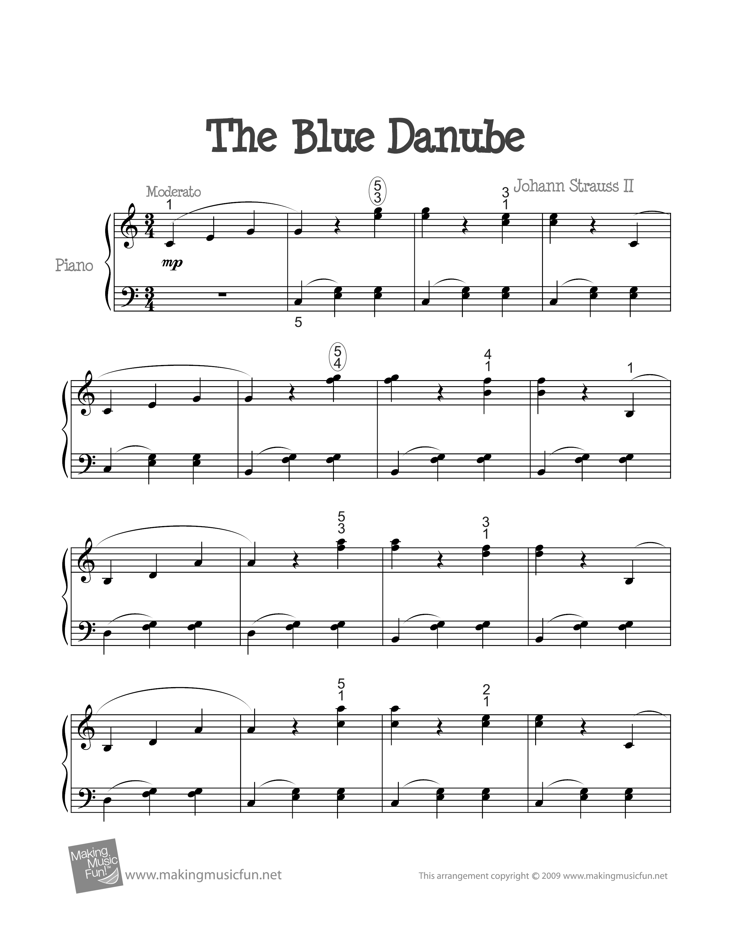 The Blue Danubeピアノ譜