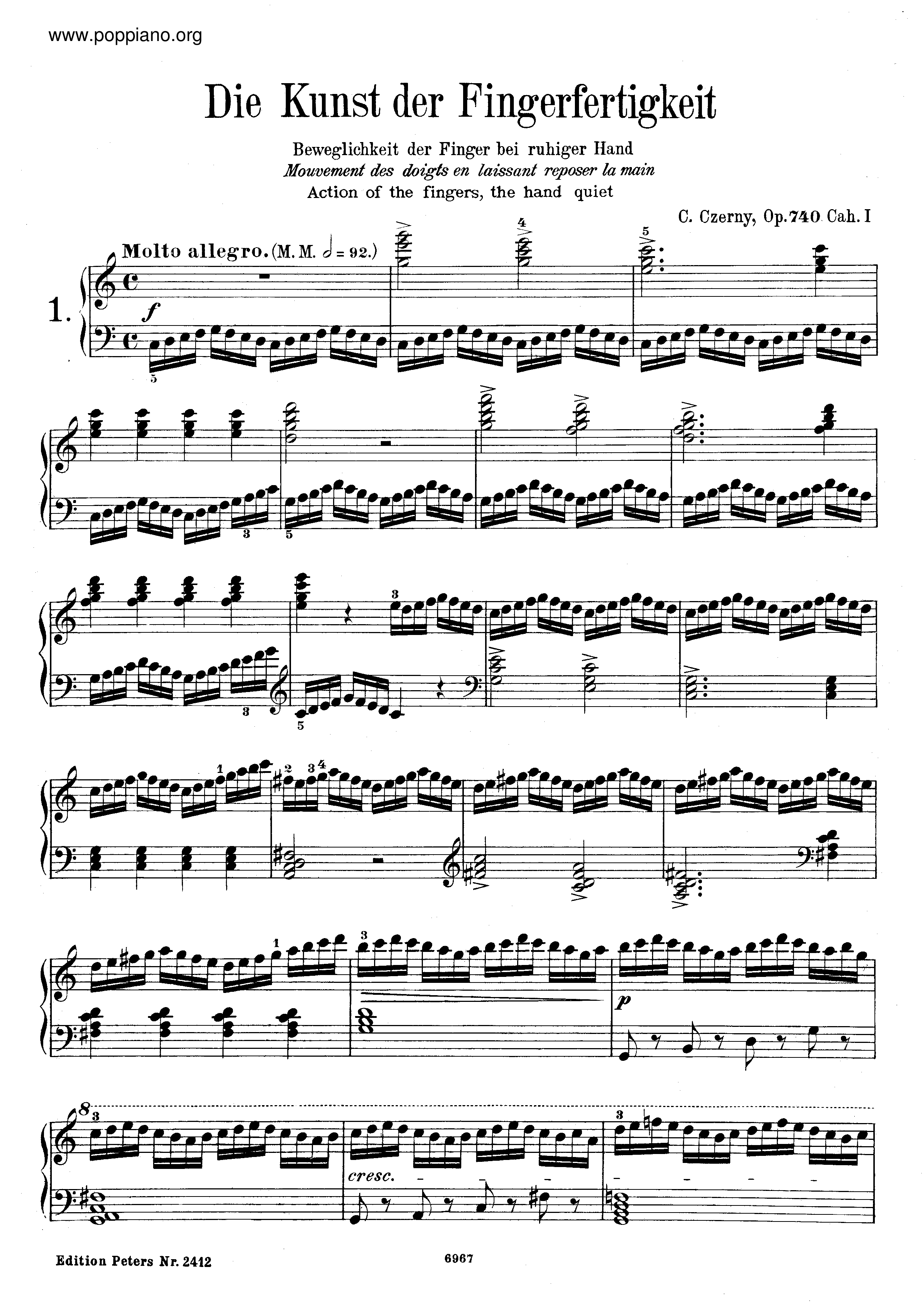 The Art Of Finger Dexterity, Op.740ピアノ譜