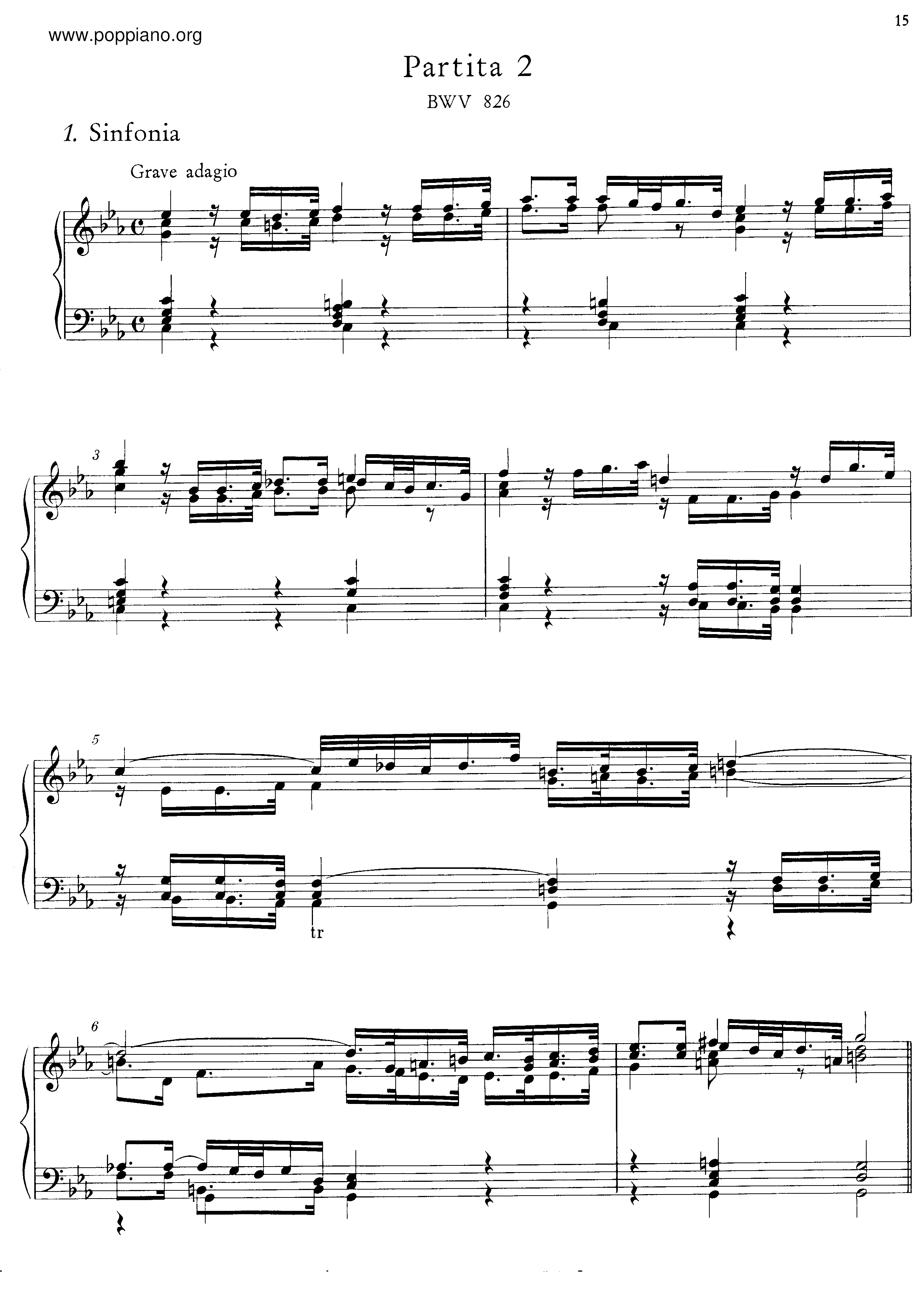 Partita in C minor, BWV 826ピアノ譜