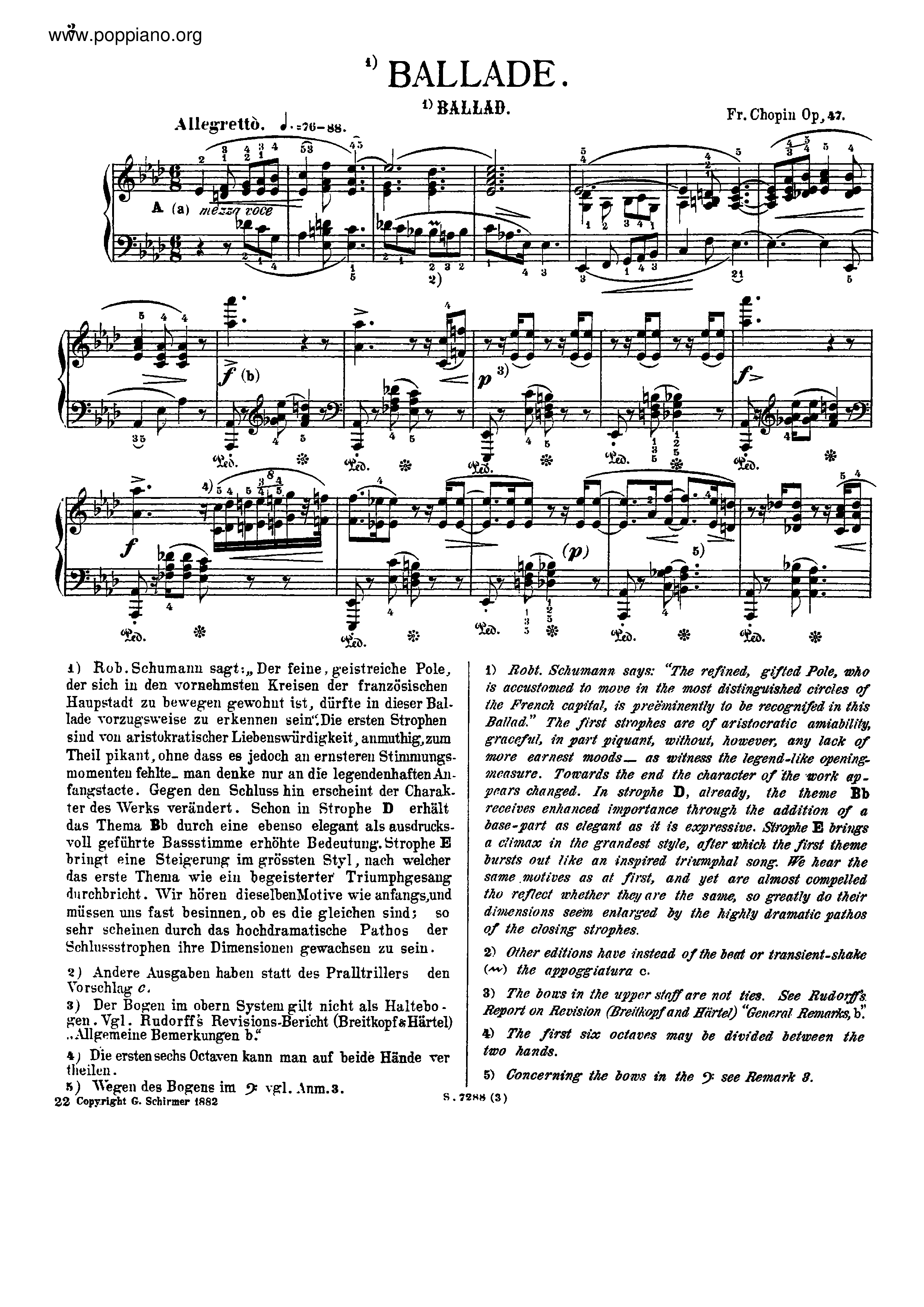 Ballade No. 3, Op. 47ピアノ譜