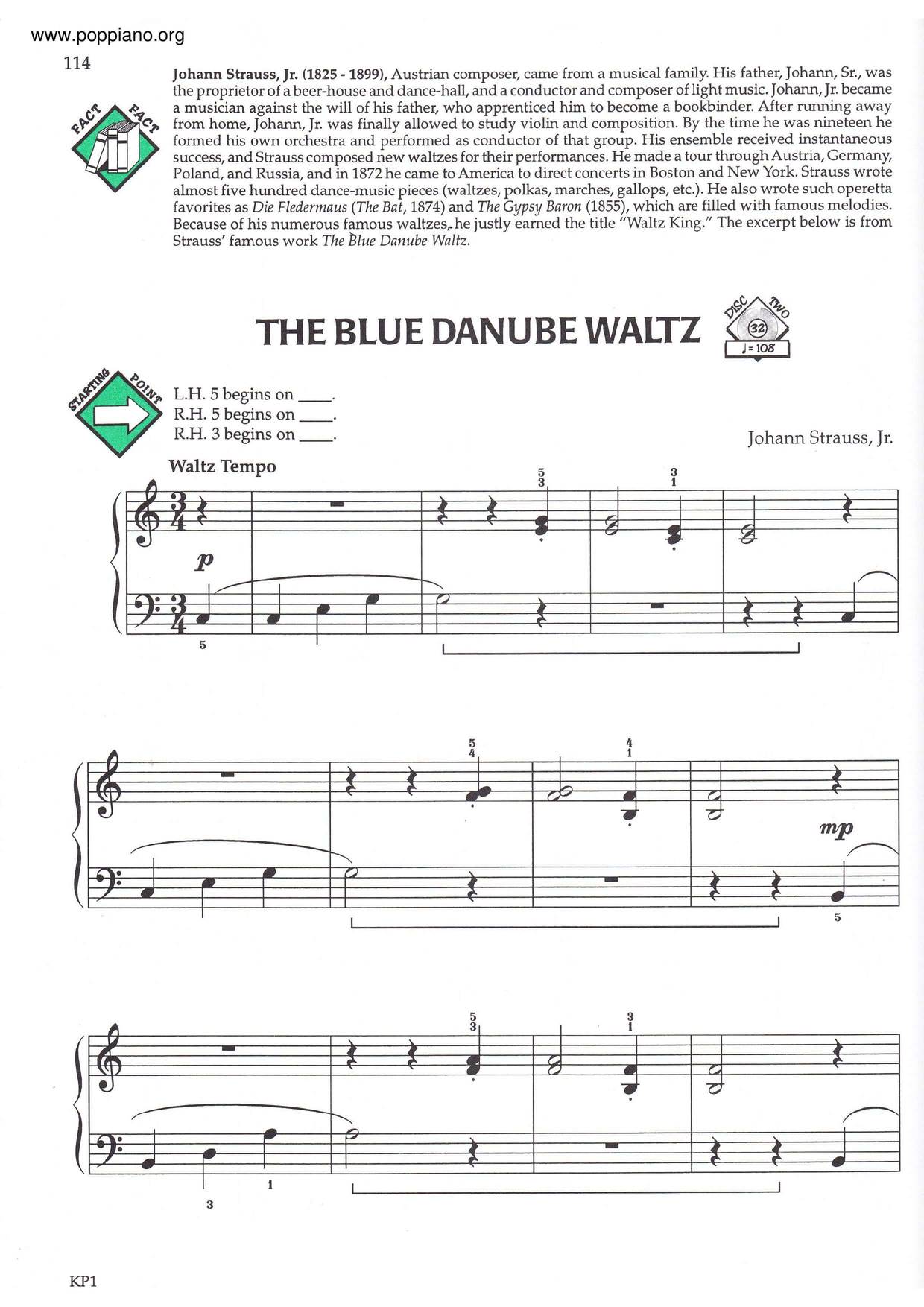The Blue Danubeピアノ譜
