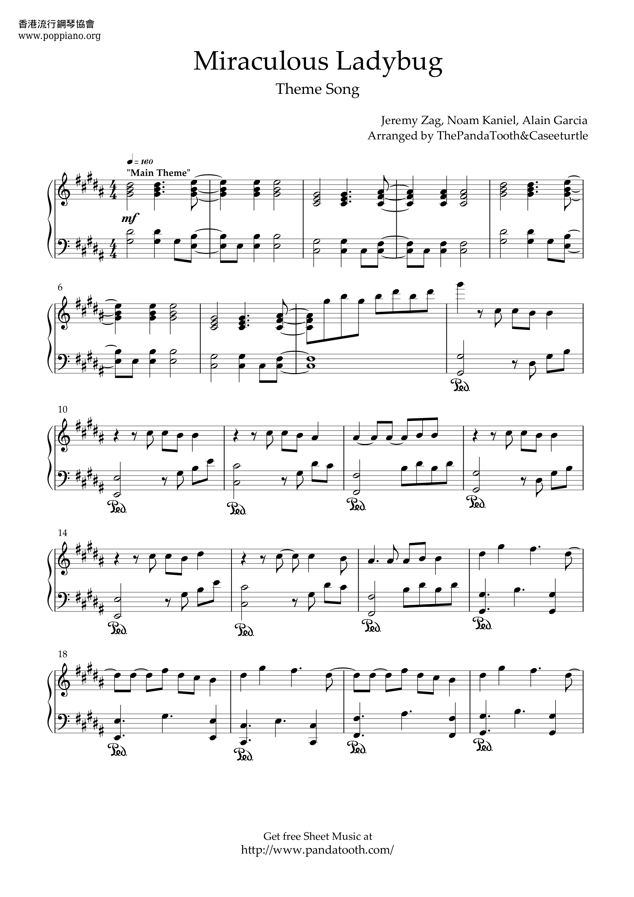 Miraculous Ladybug Theme Songピアノ譜