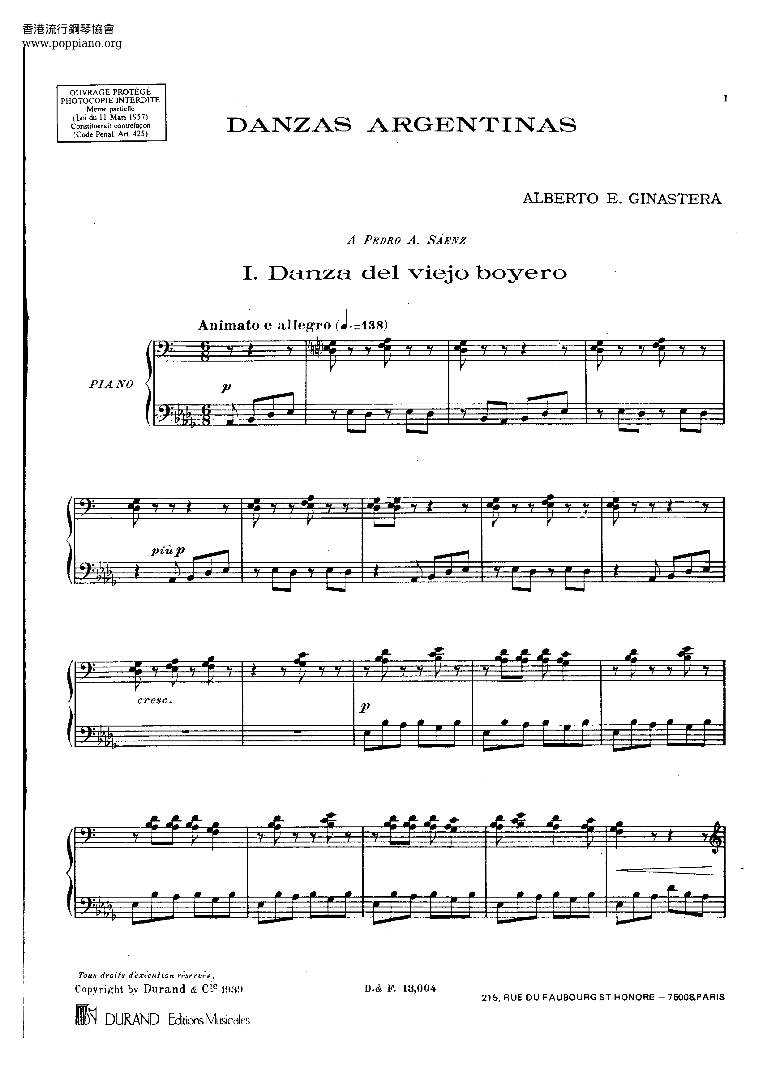 Danza De La Moza Donosaピアノ譜