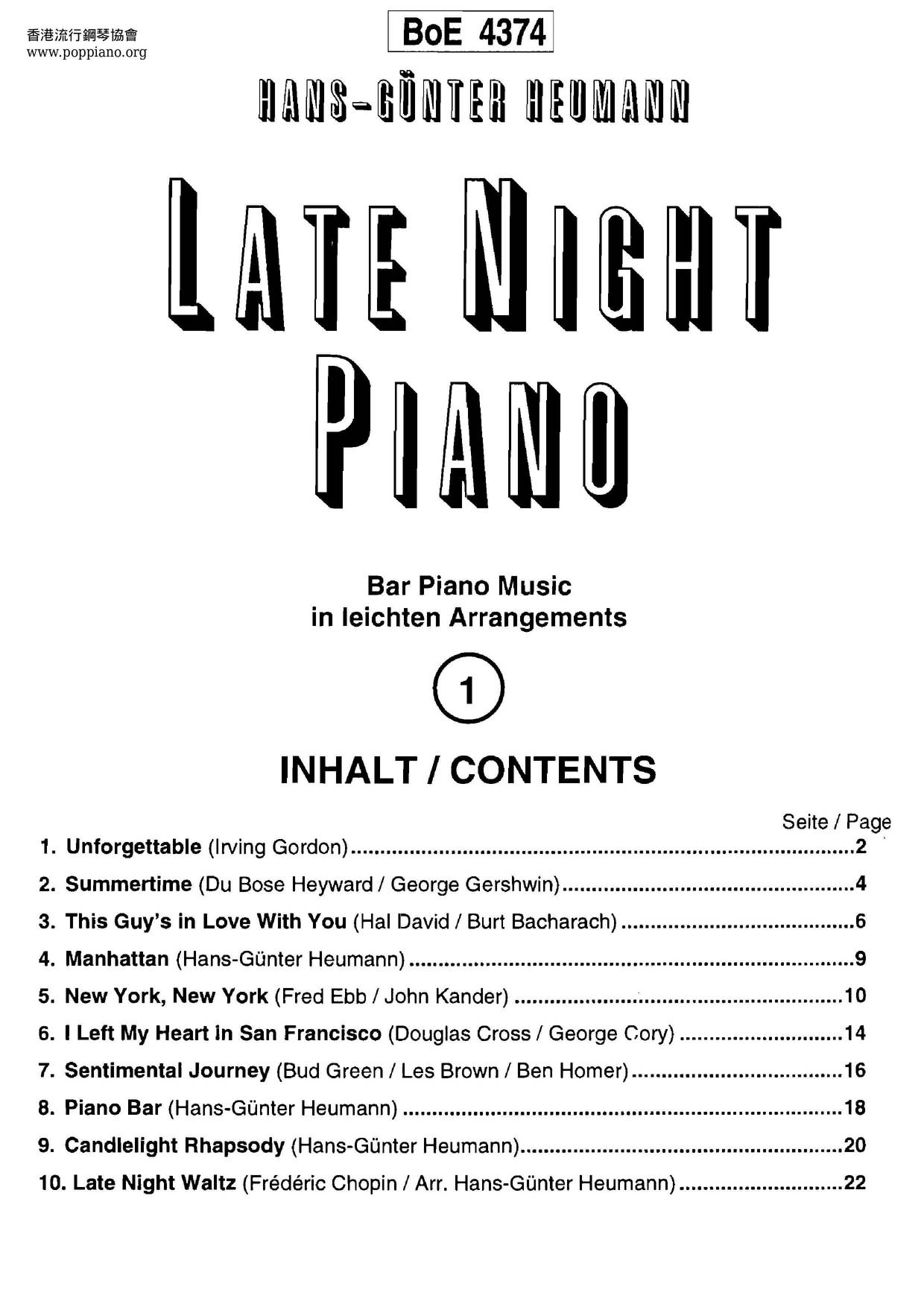 Late Night Pianoピアノ譜