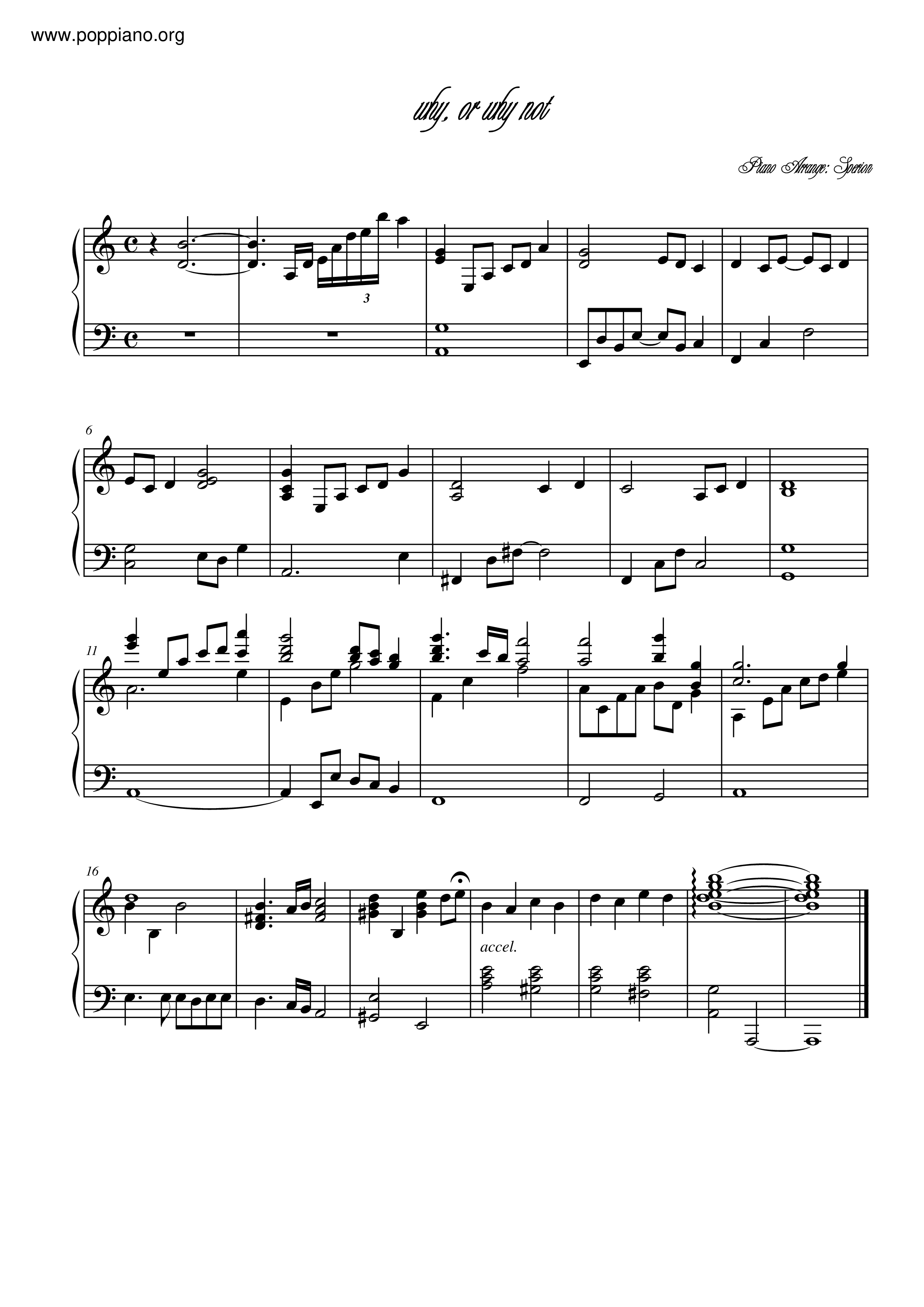 Why, Or Why Not / 片霧烈火ピアノ譜
