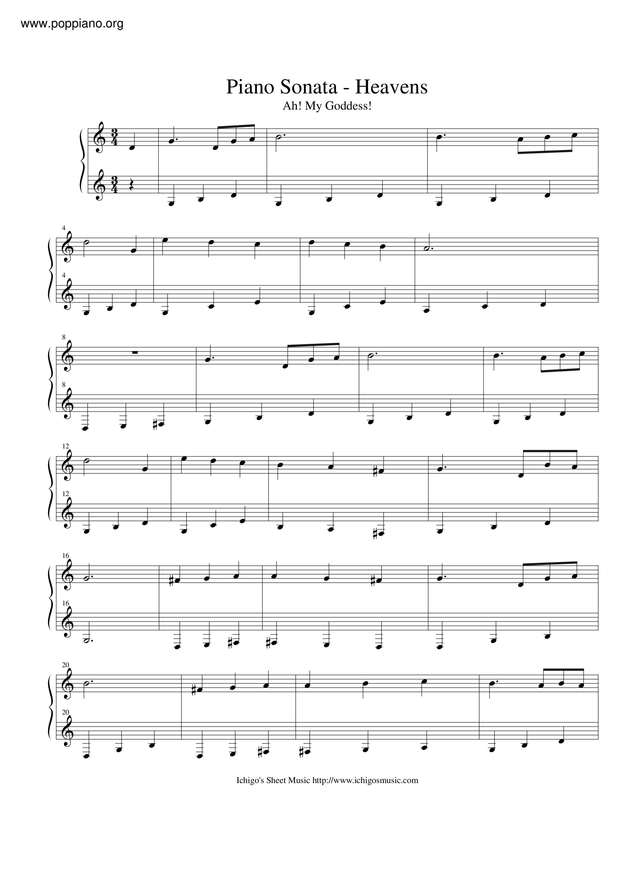 Piano Sonata - Heavensピアノ譜