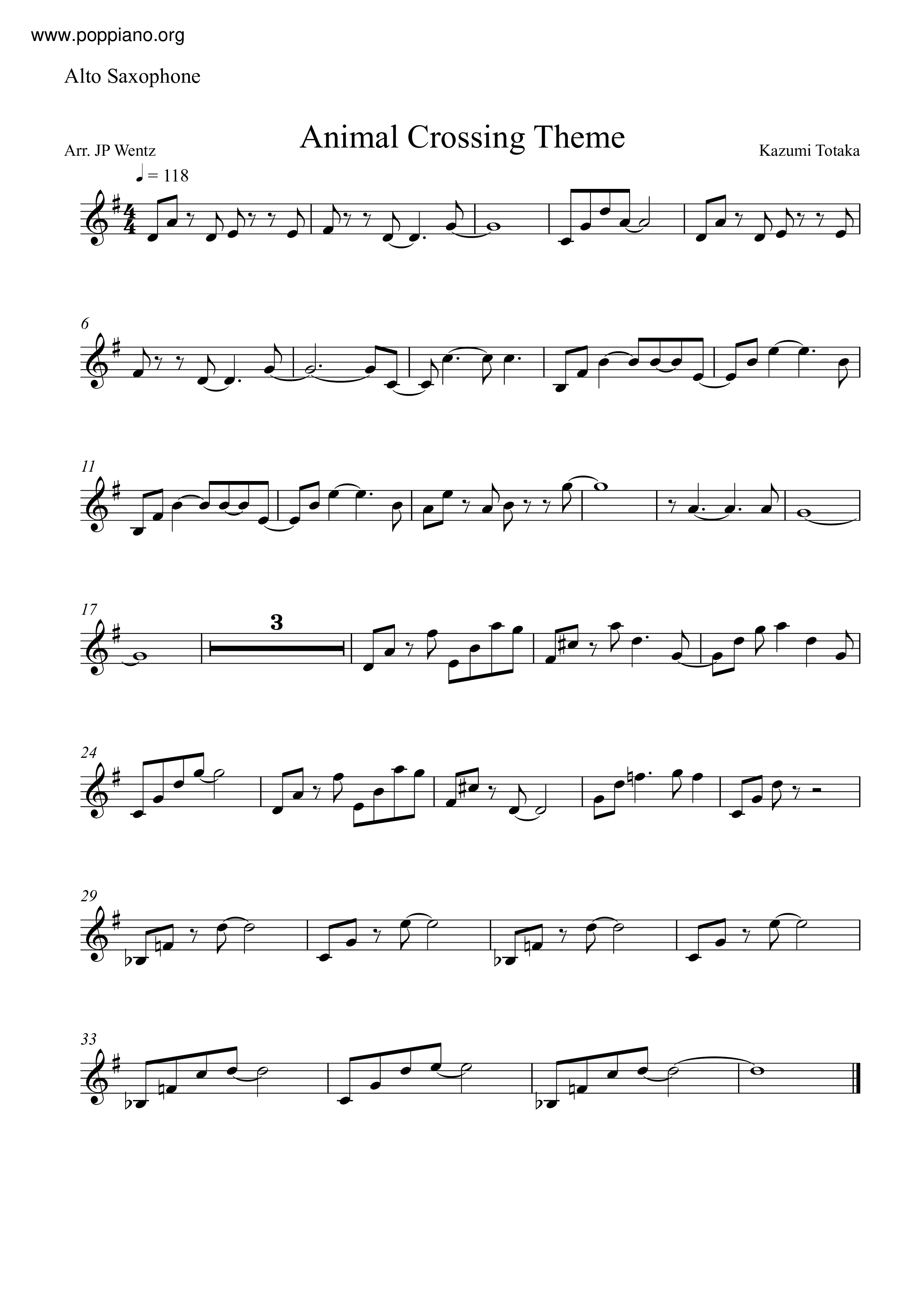 Animal Crossing Themeピアノ譜