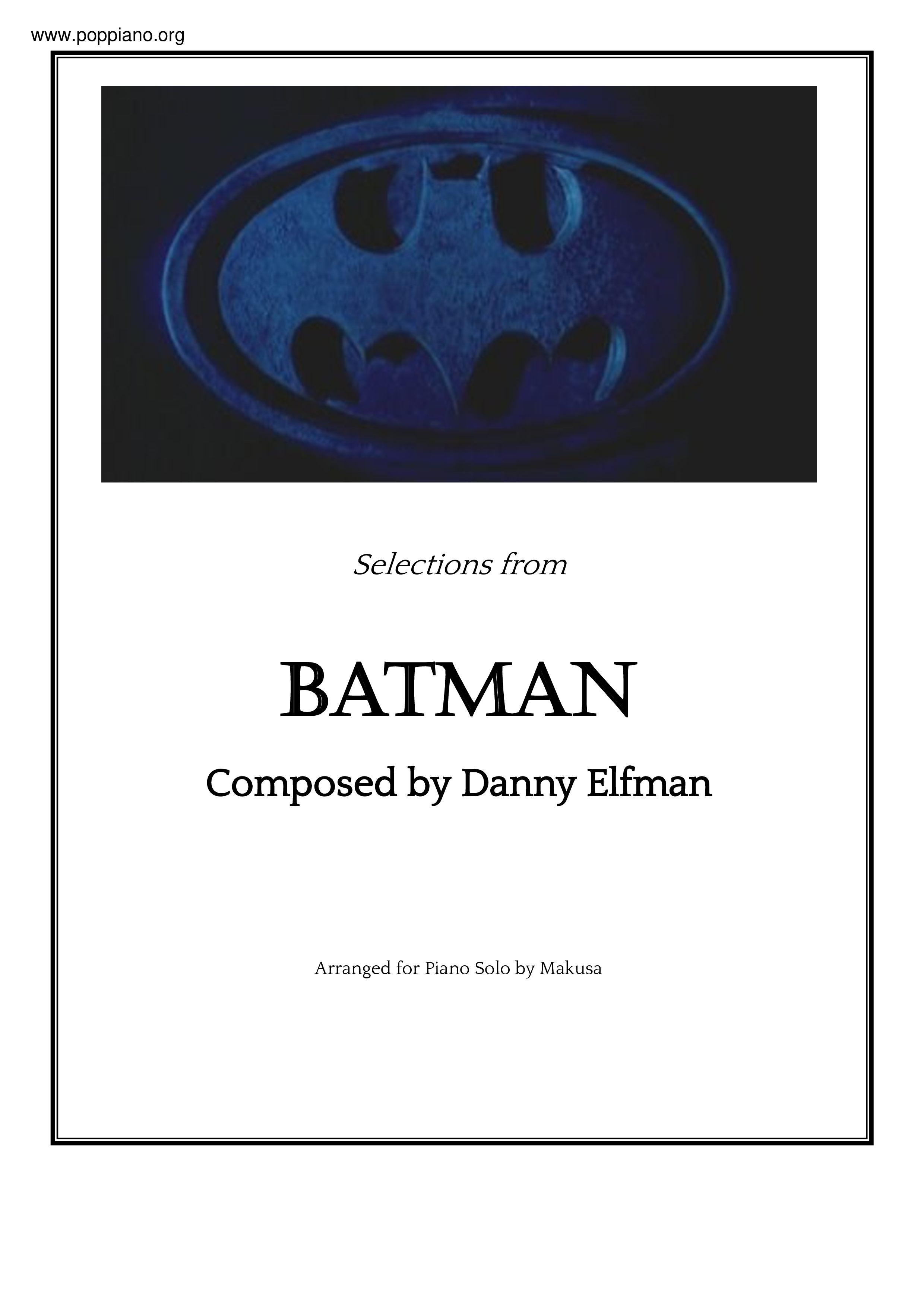 Selections From Batmanピアノ譜