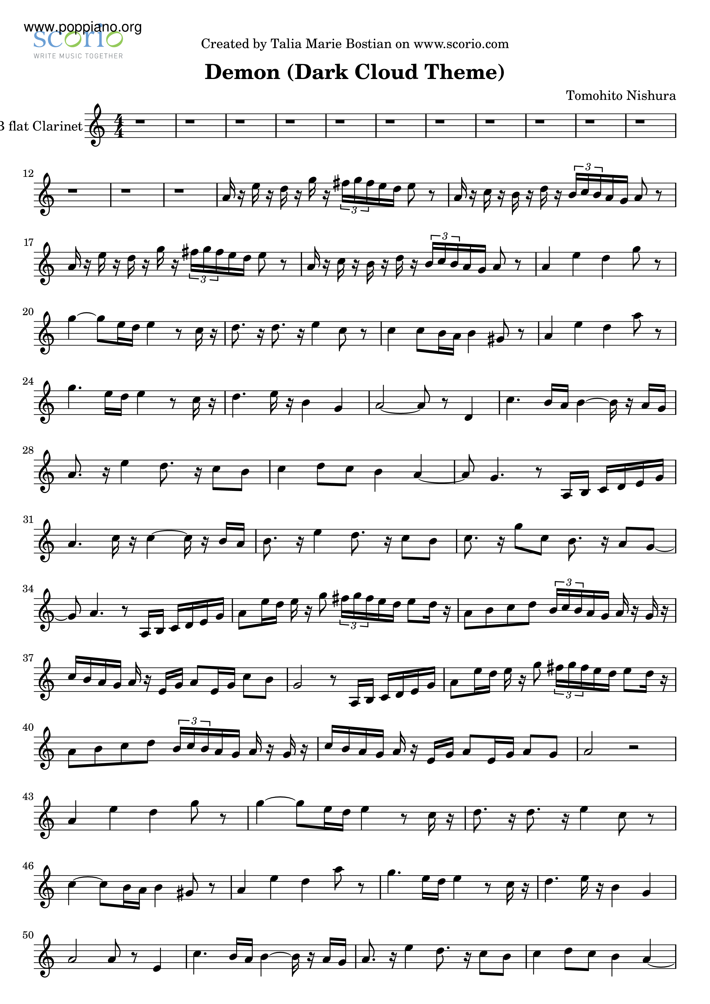 Demon(Dark Cloud Main Theme)ピアノ譜