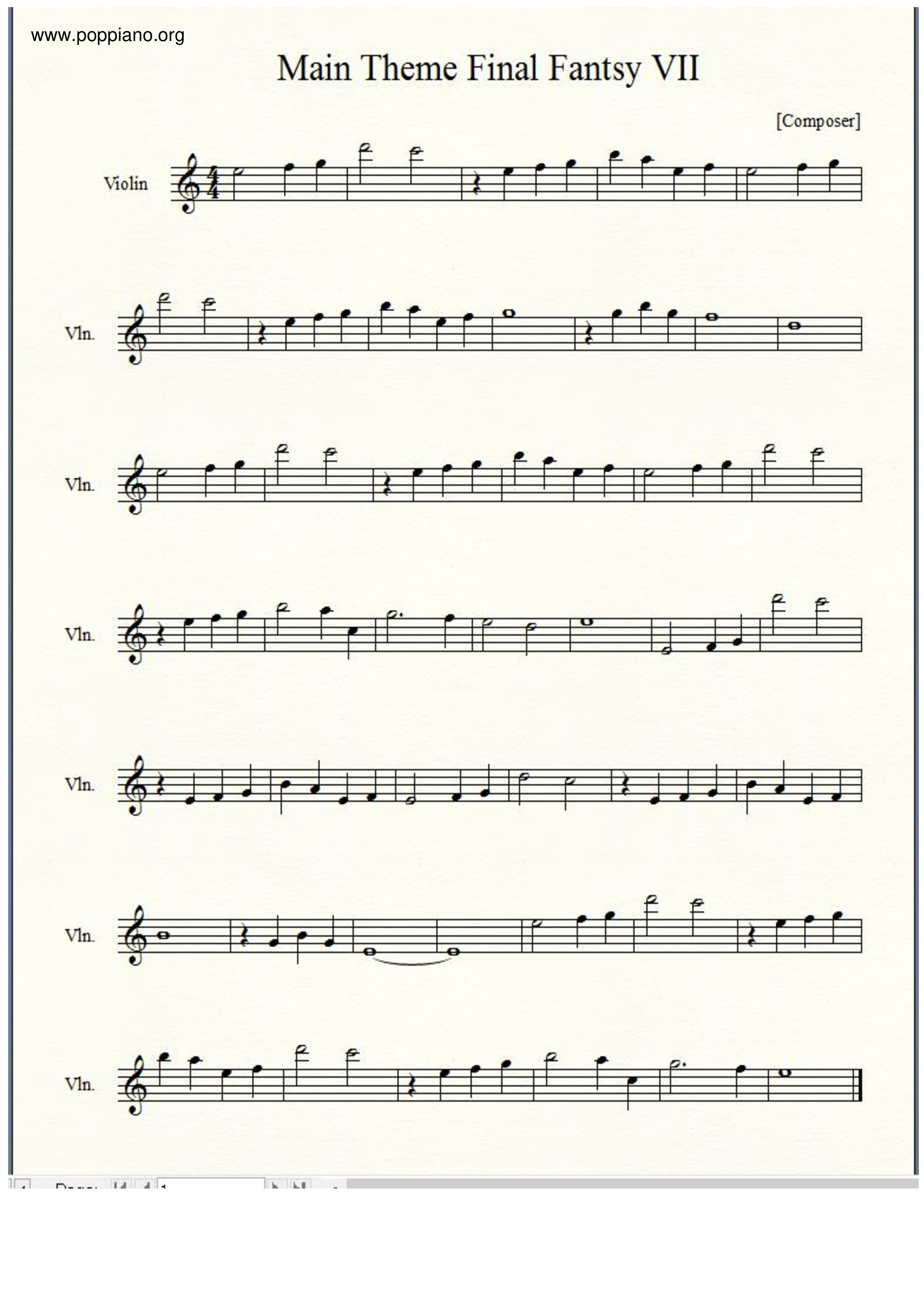 Theme Songピアノ譜
