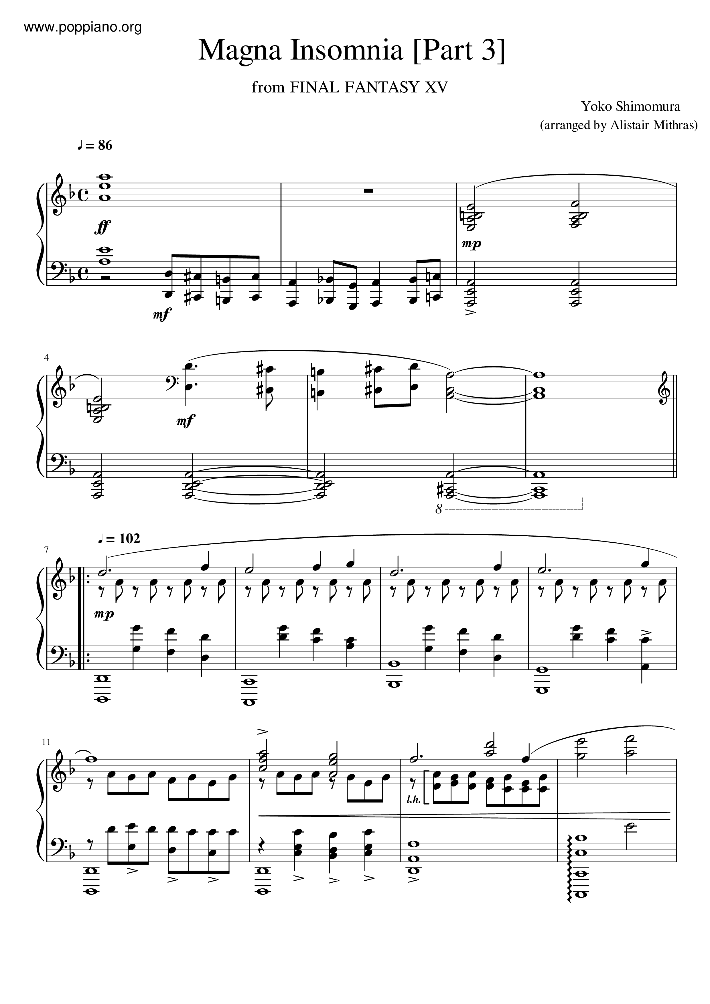 Magna Insomnia [Part 3]ピアノ譜