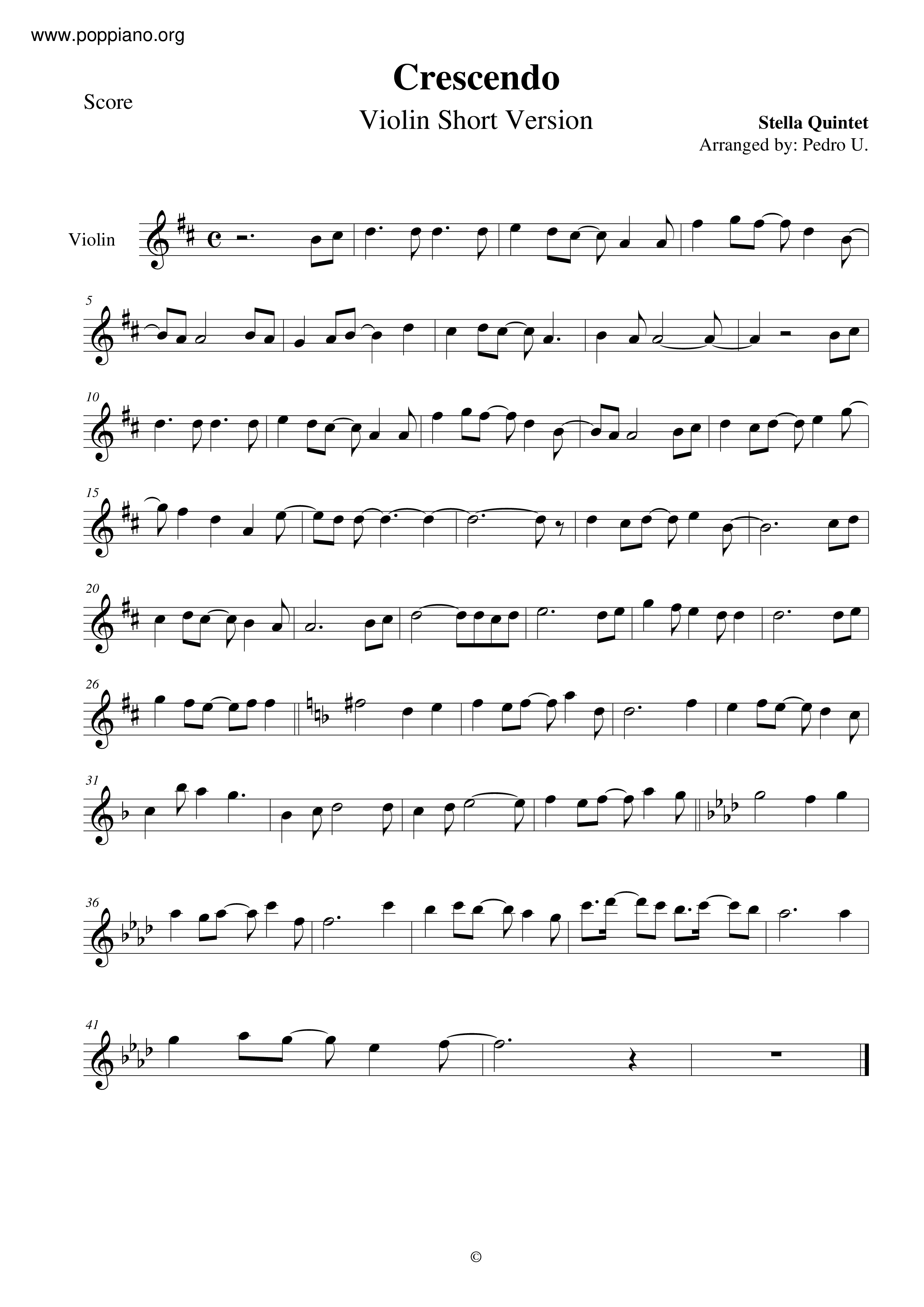 Crescendo - Violin & Piano Short Versionピアノ譜