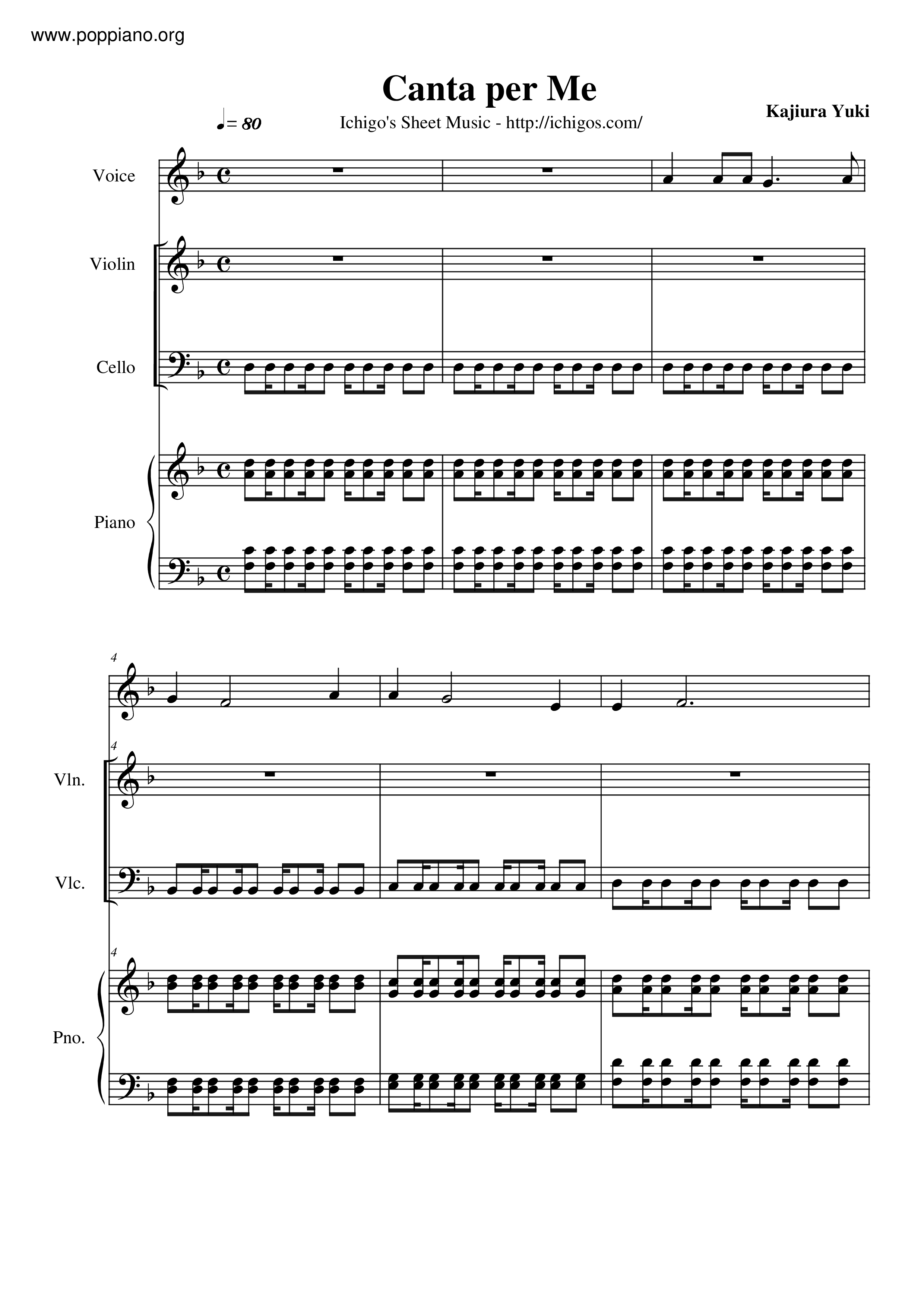 Canta Per Meピアノ譜