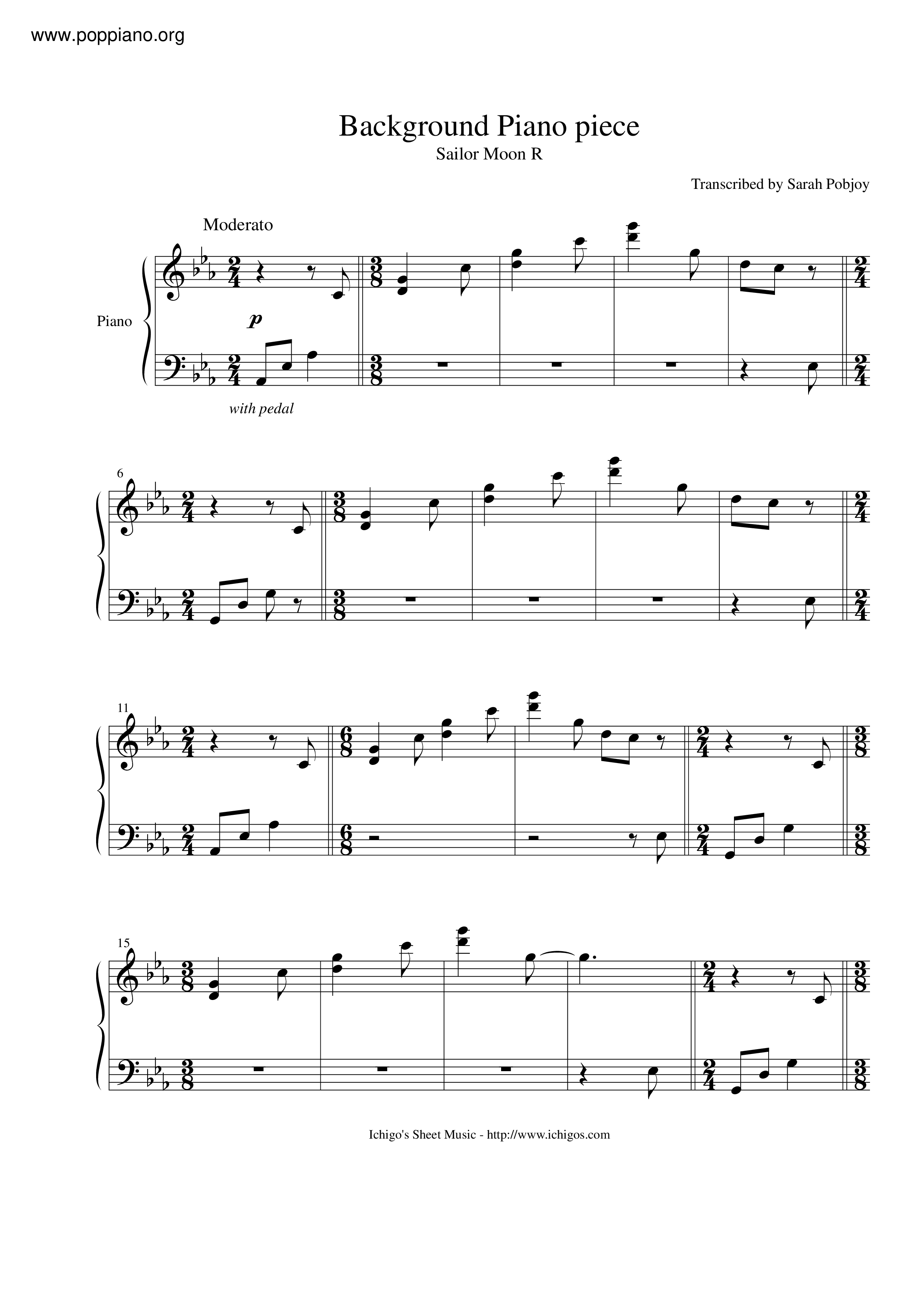 Background Pianoピアノ譜