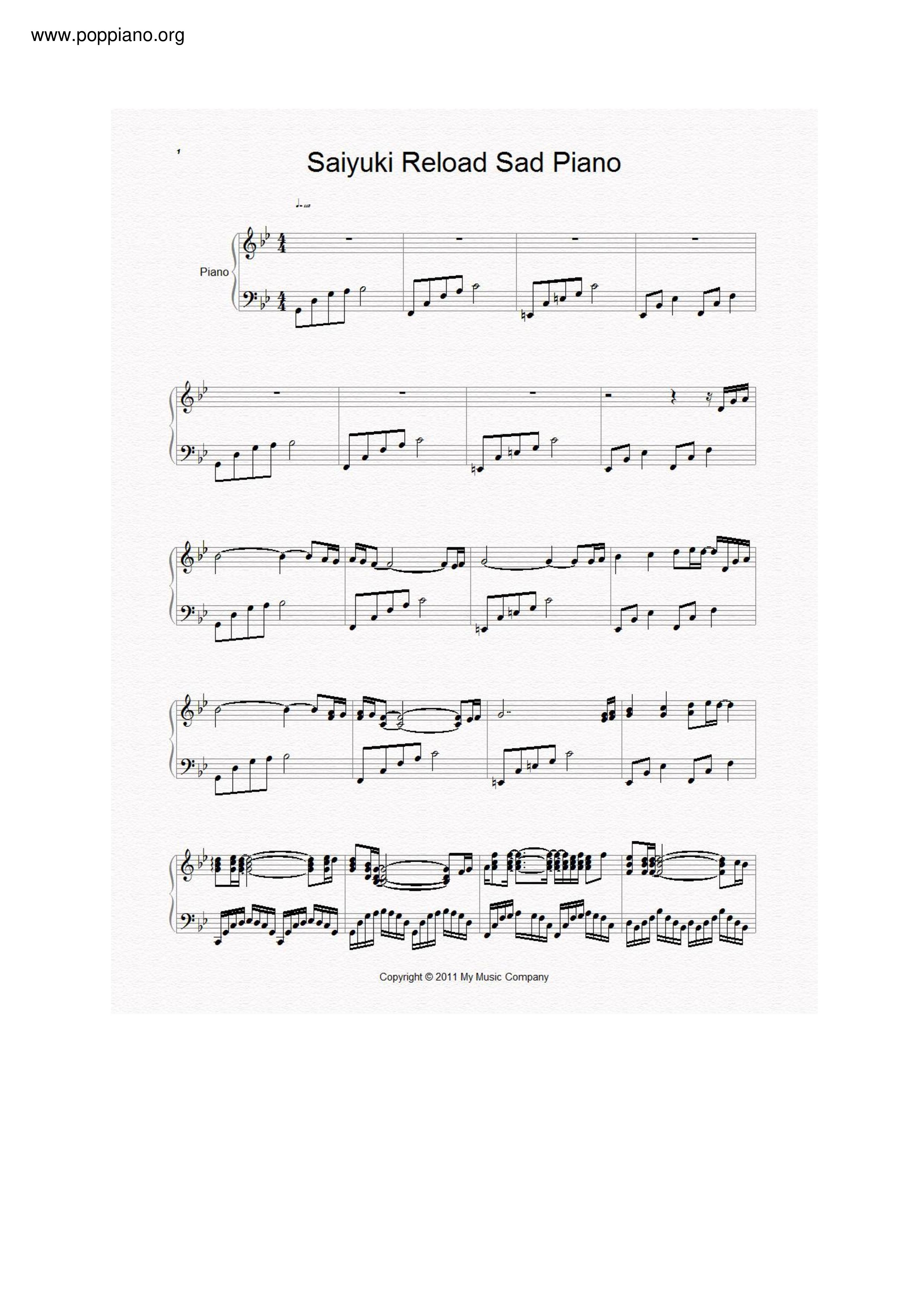Sad Pianoピアノ譜