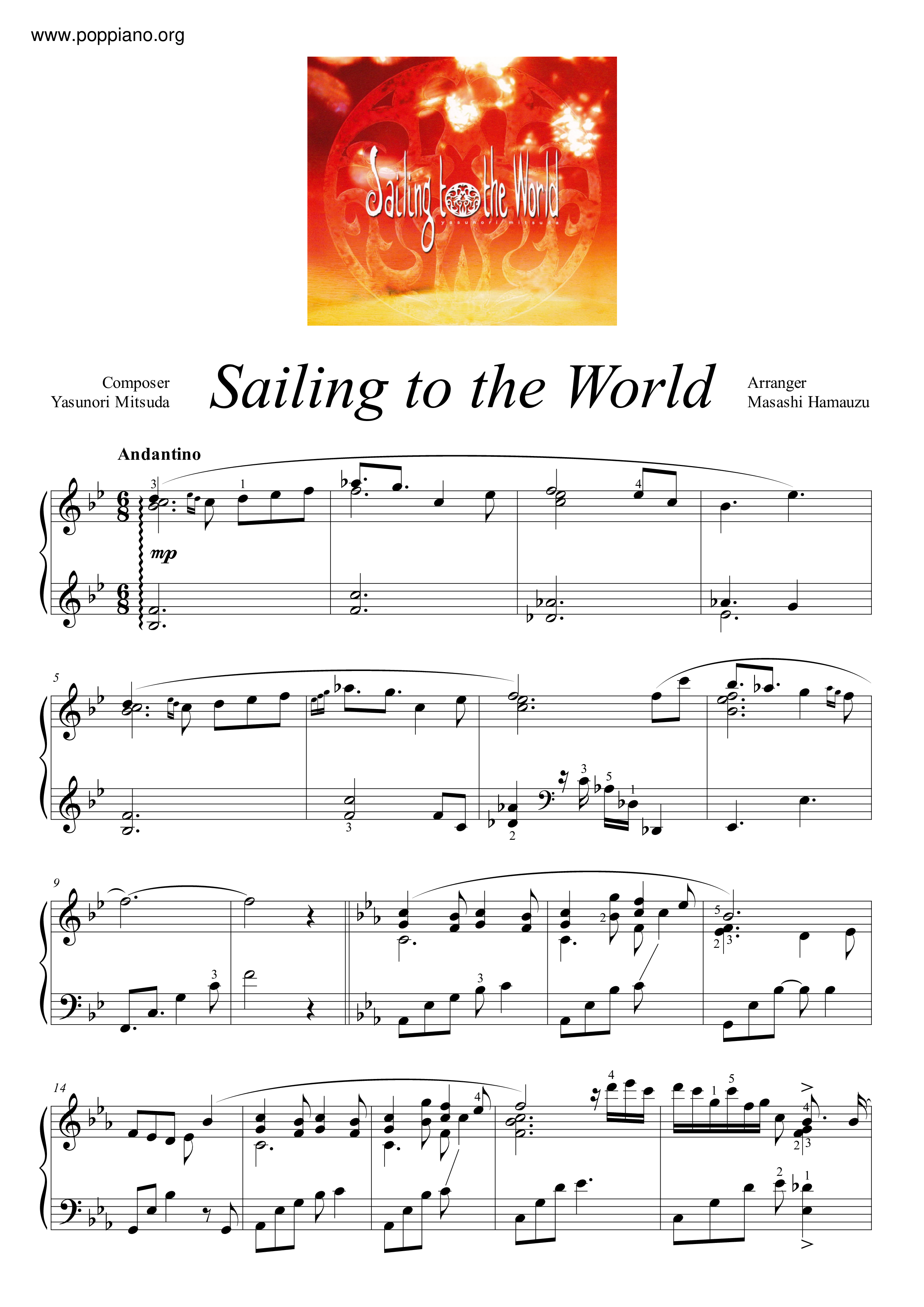 Sailing To The Worldピアノ譜