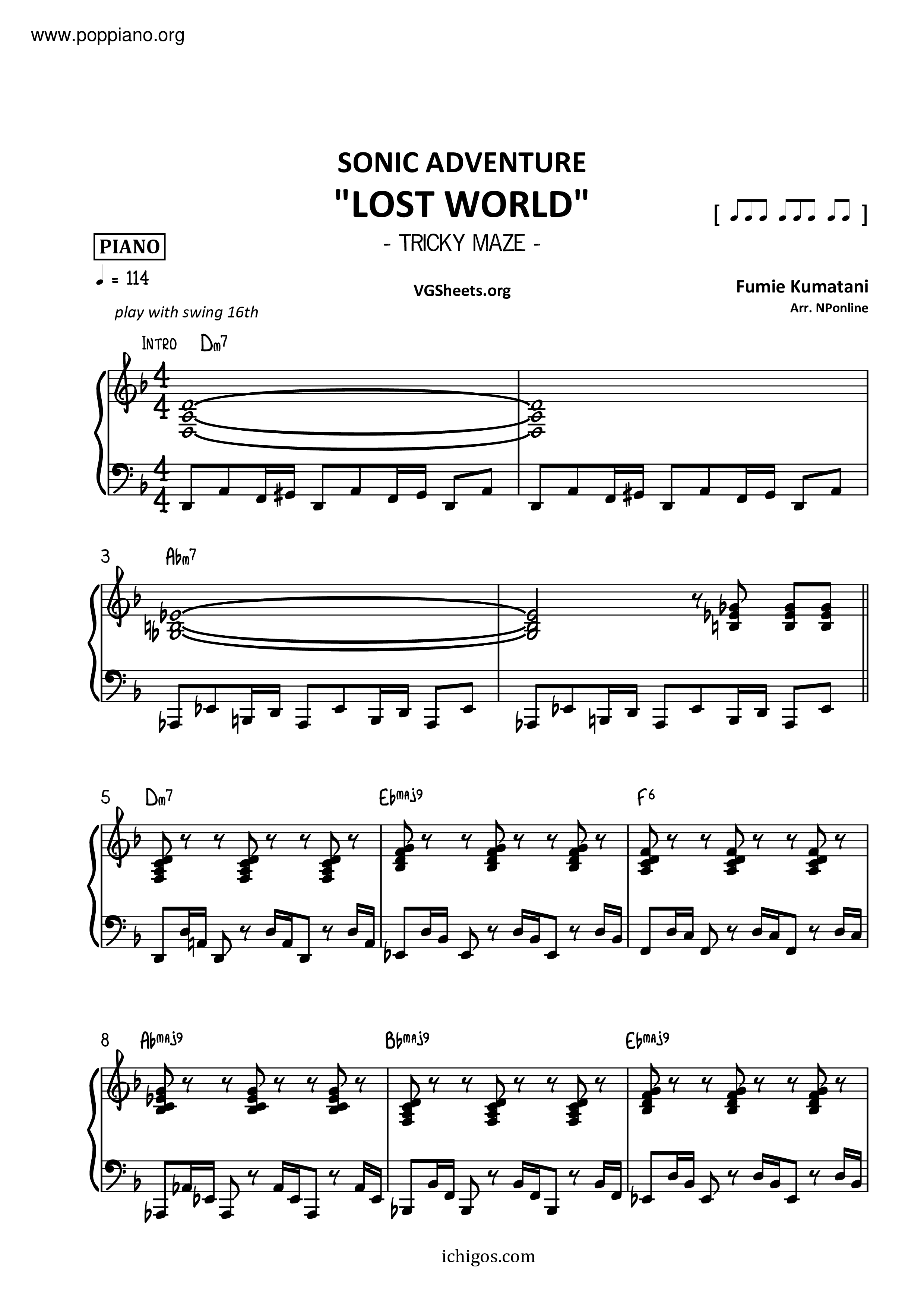 Lost Worldピアノ譜