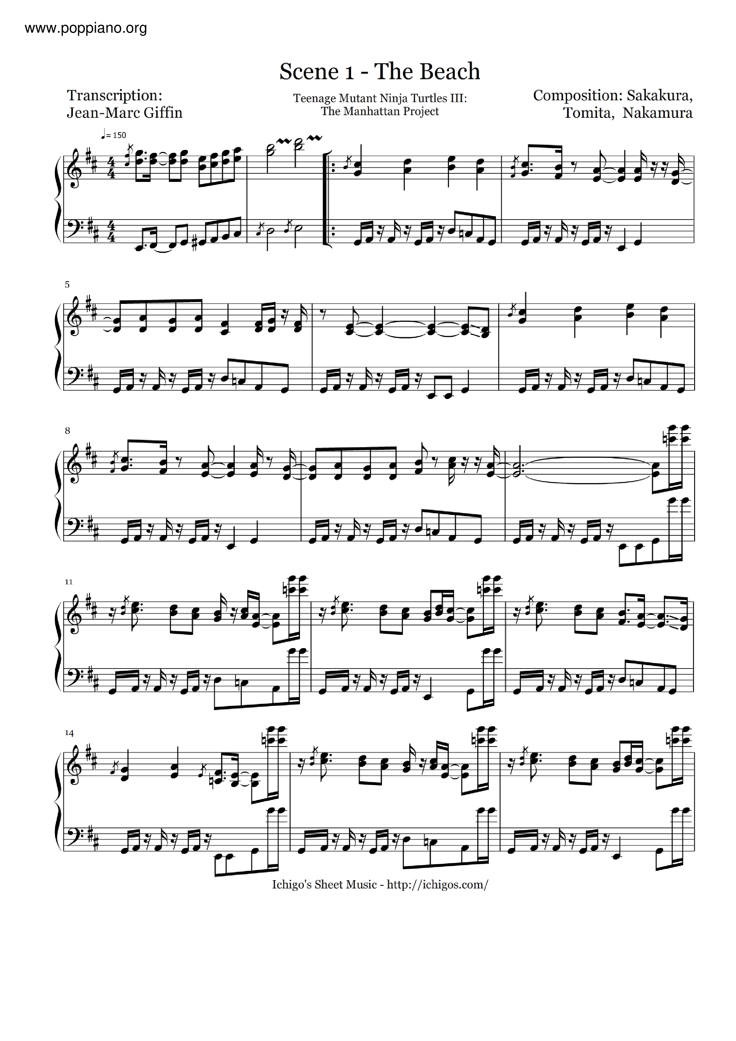 Scene 1 - The Beachピアノ譜
