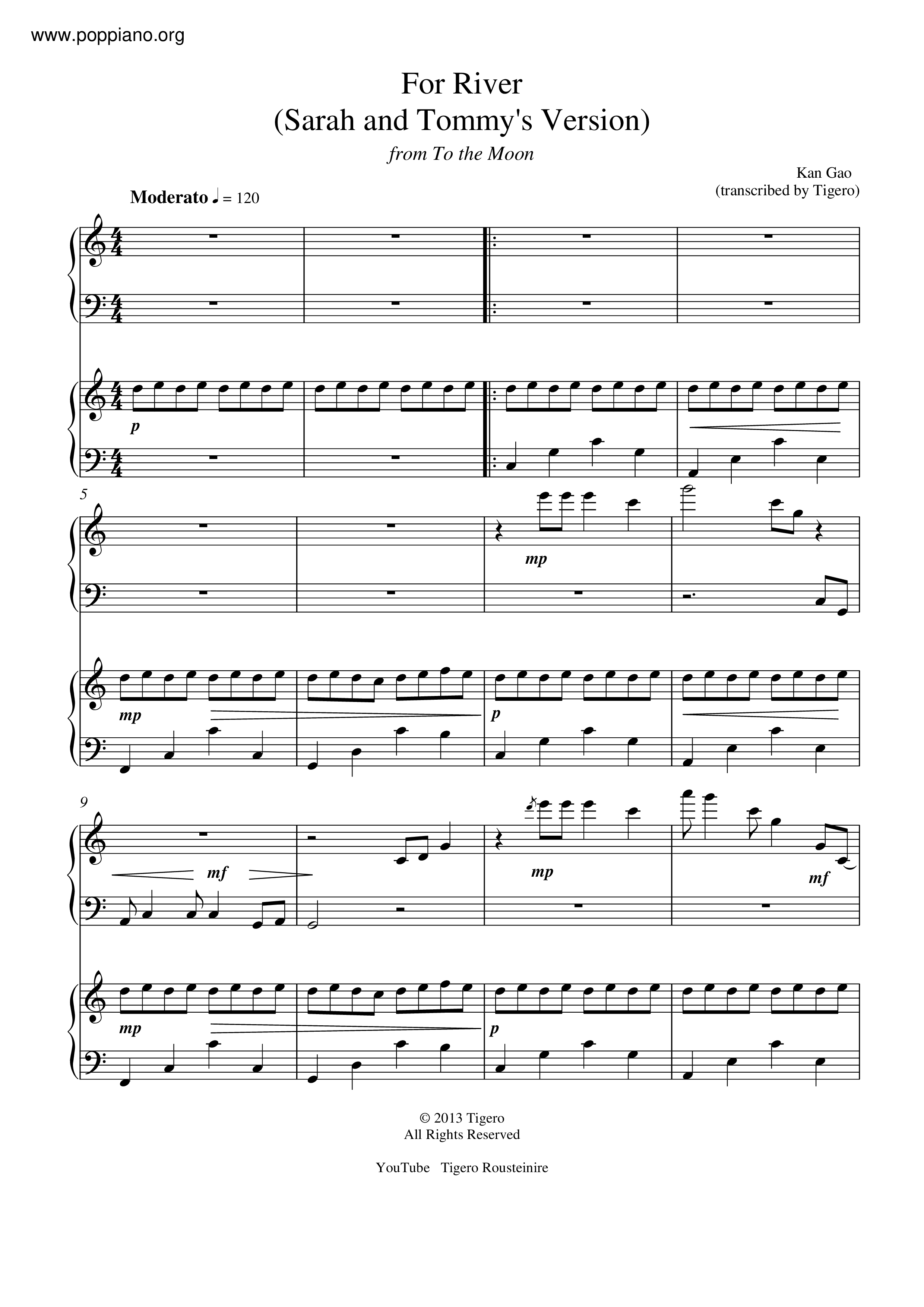 For River-Sarah And Tommy's Versionピアノ譜