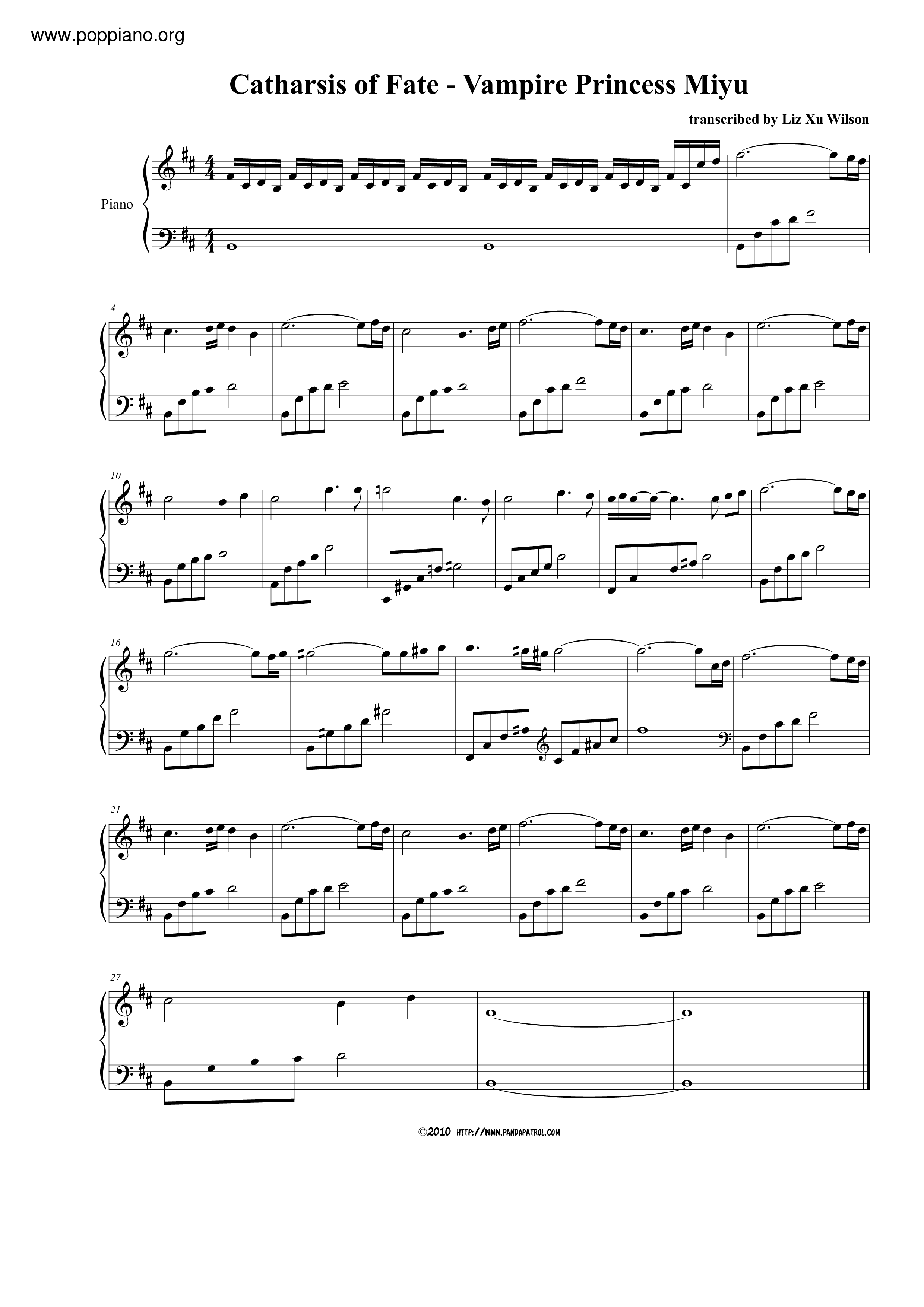 Catharsis Of Fateピアノ譜