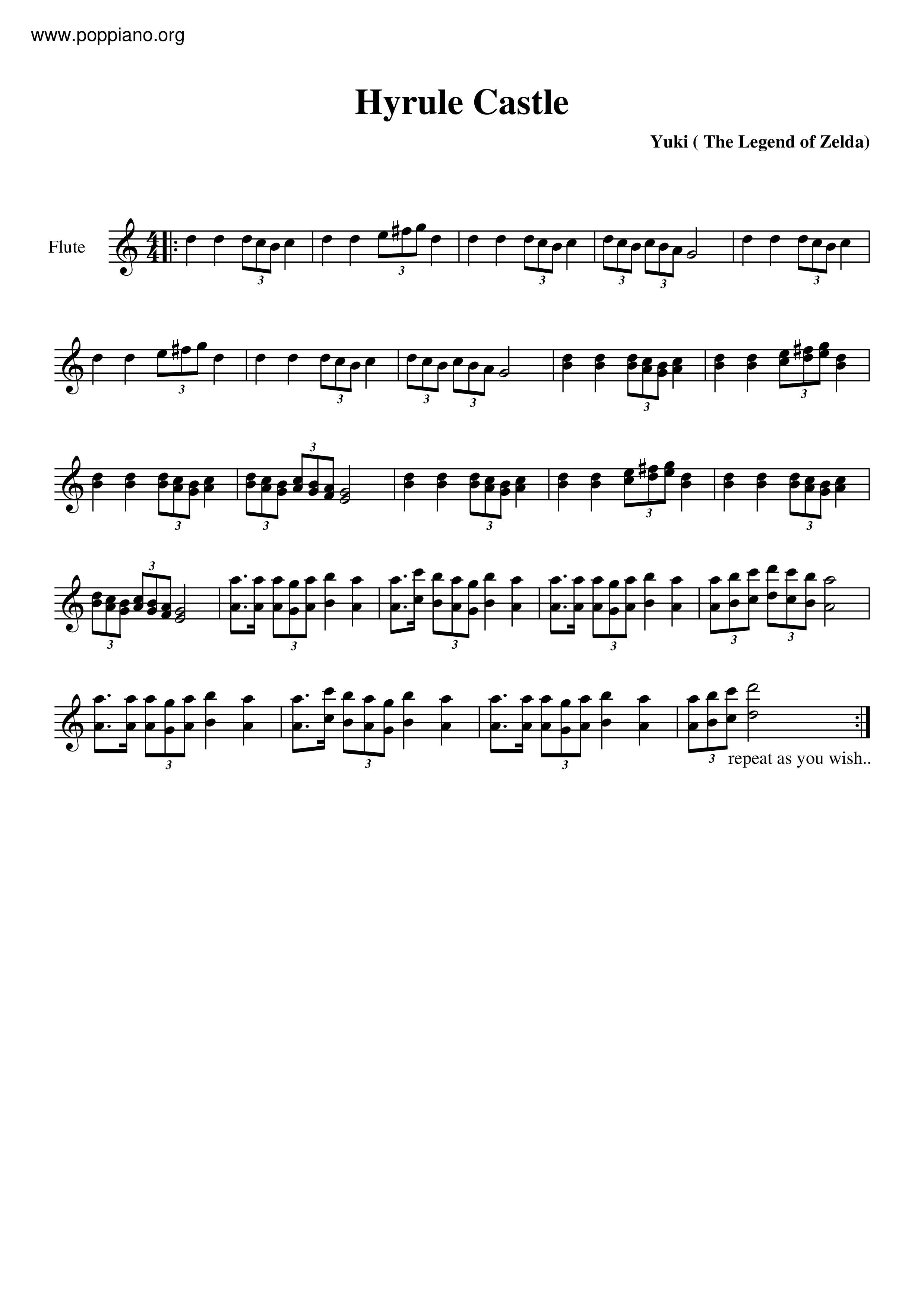 Hyrule Castleピアノ譜