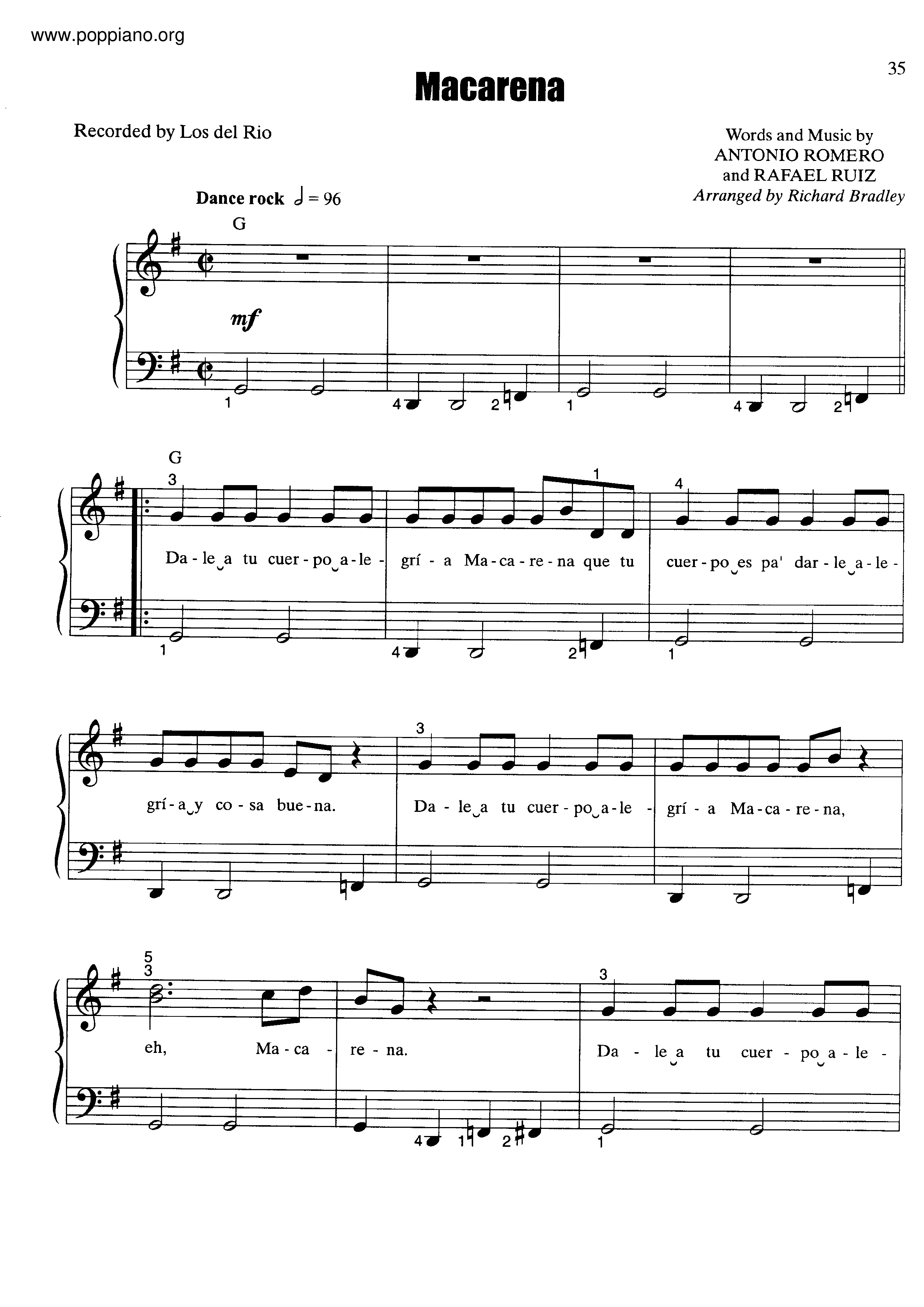 Macarenaピアノ譜