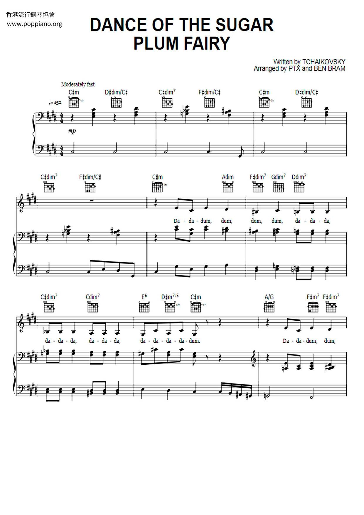 Dance Of The Sugar Plum Fairyピアノ譜