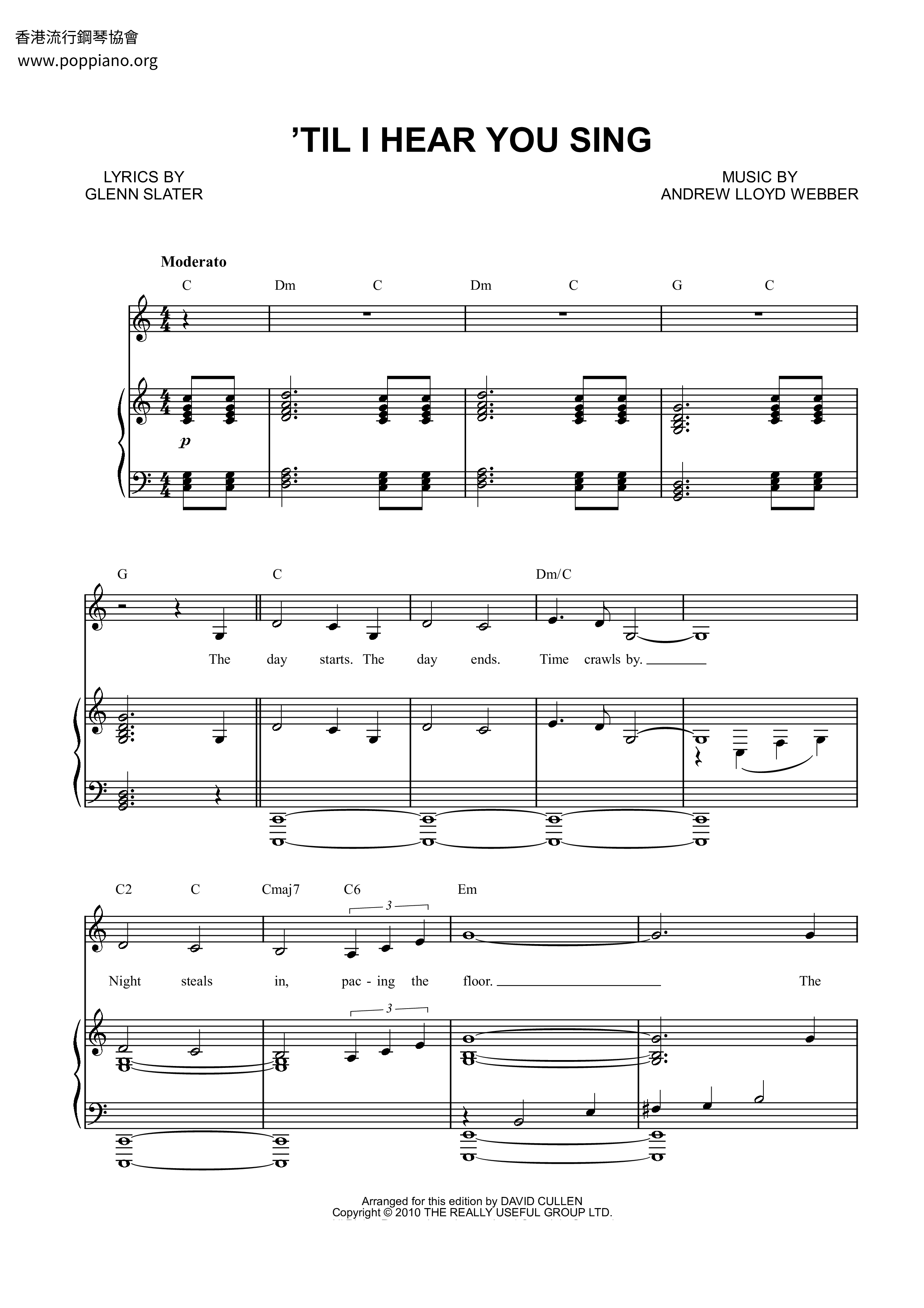 Love Never Dies - 'Til I Hear You Singピアノ譜