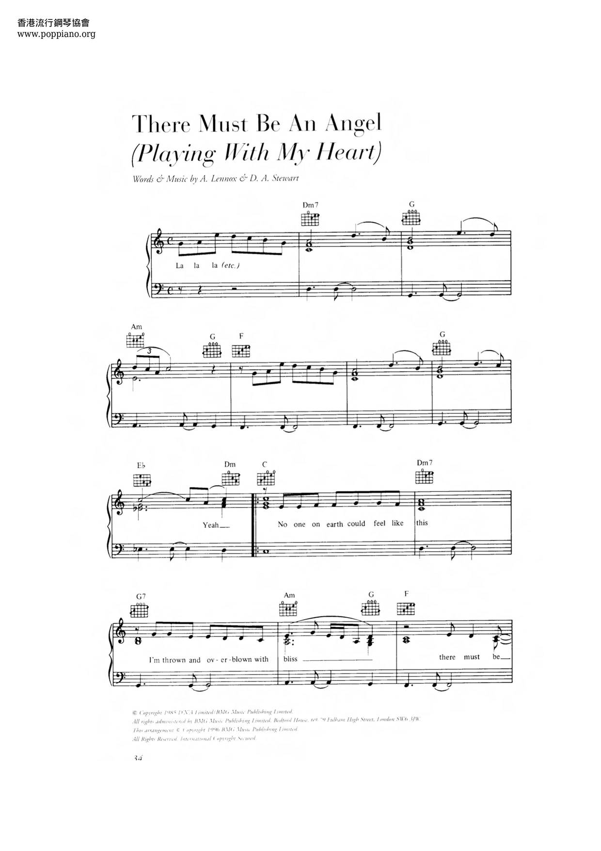 There Must Be an Angel (Playing With My Heart)ピアノ譜
