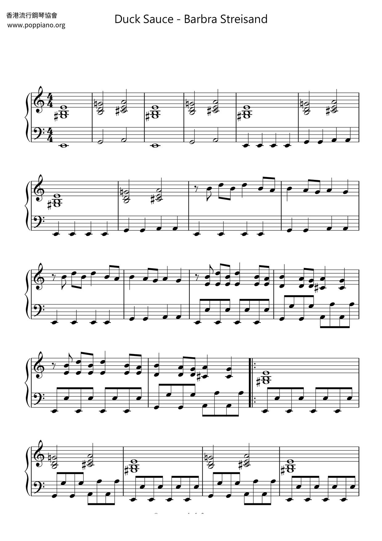 Barbra Streisandピアノ譜