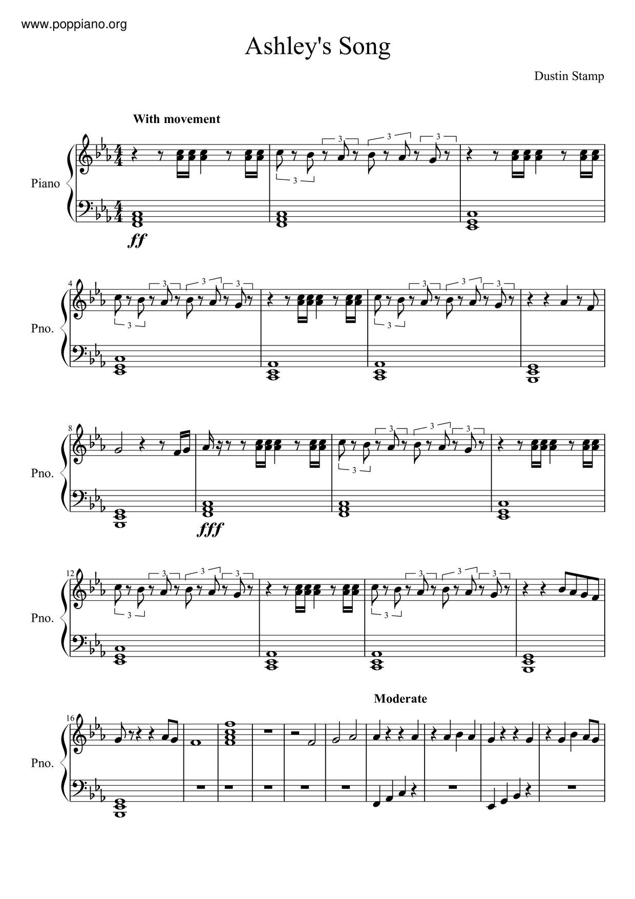Ashley's Songピアノ譜