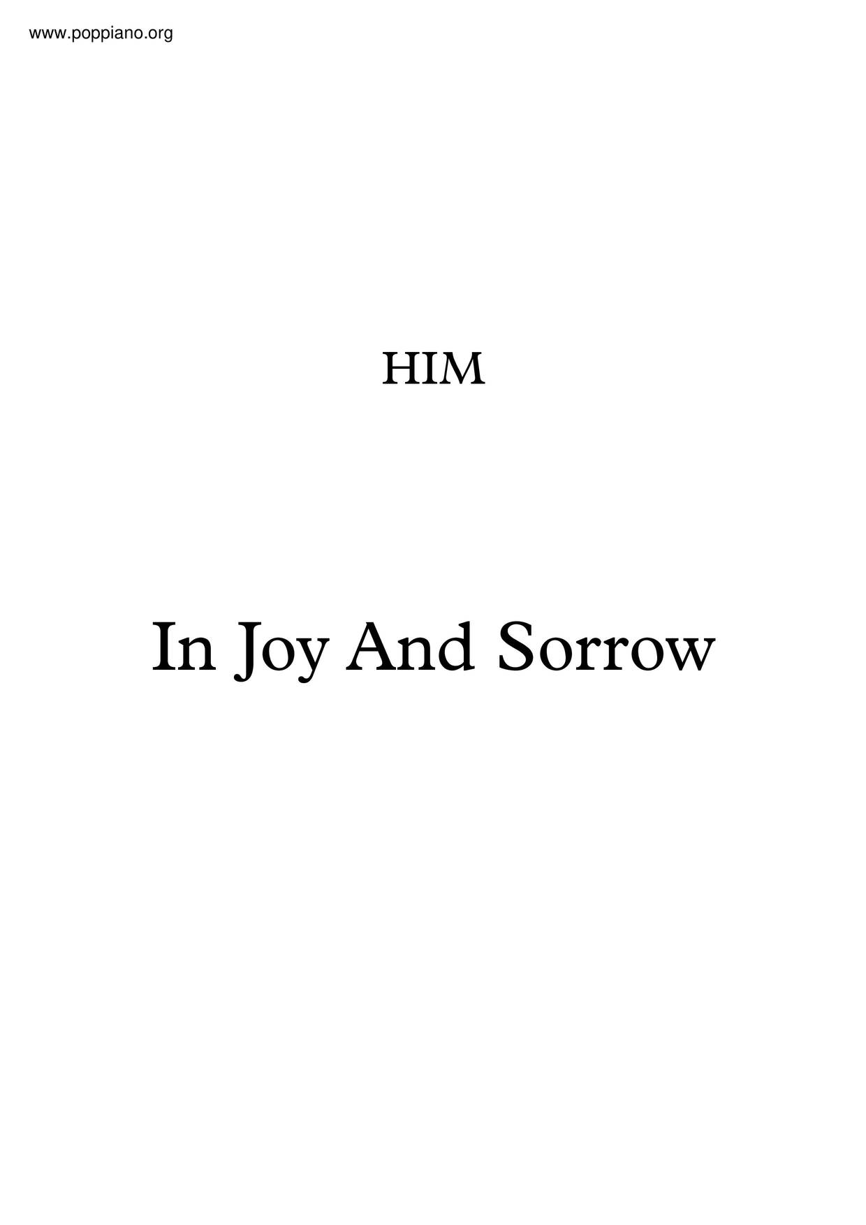 In Joy And Sorrowピアノ譜