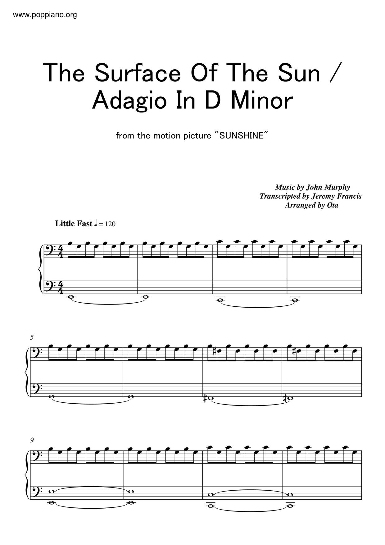 Adagio In D Minorピアノ譜