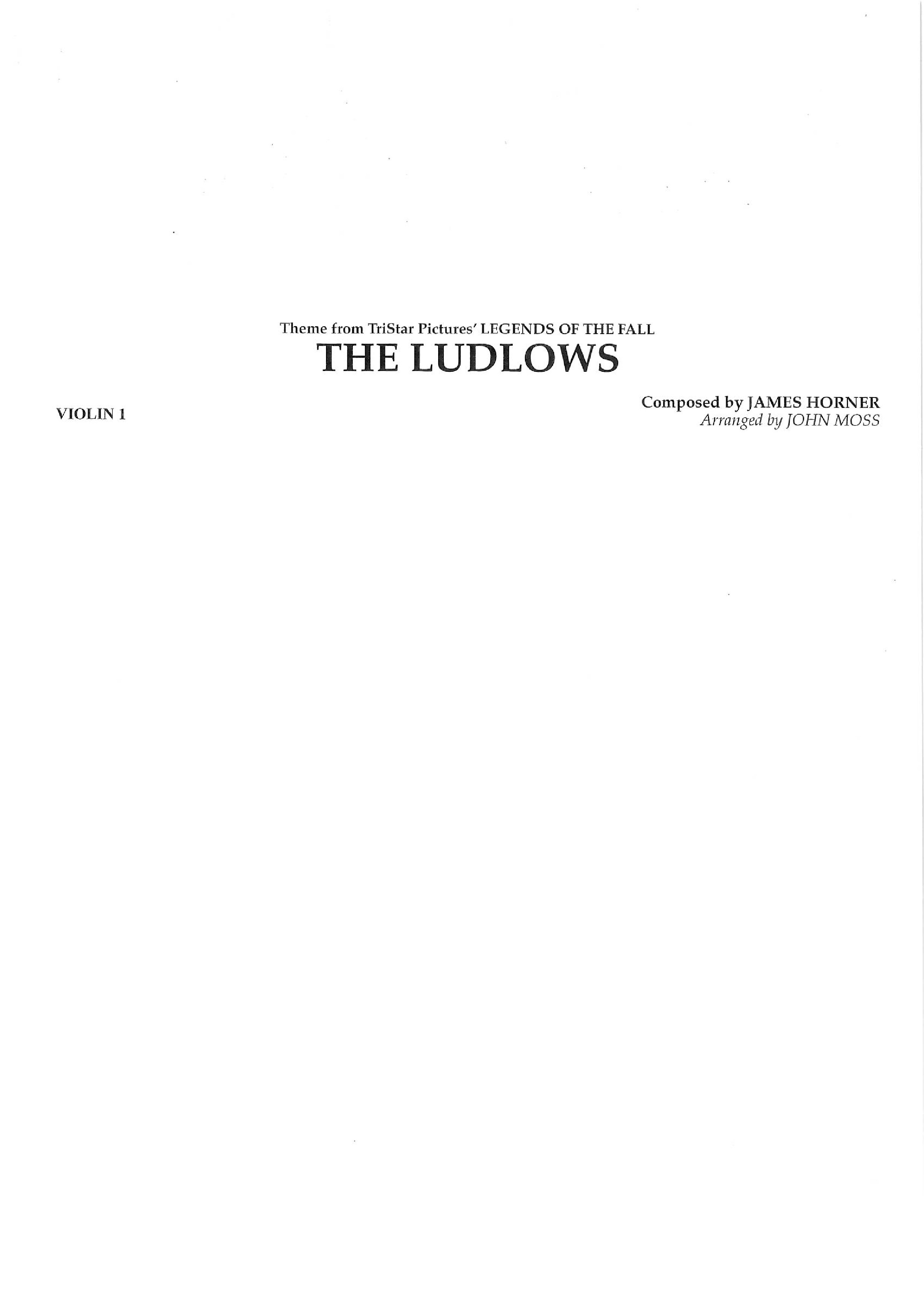 Legends Of The Fall - The Ludlowsピアノ譜