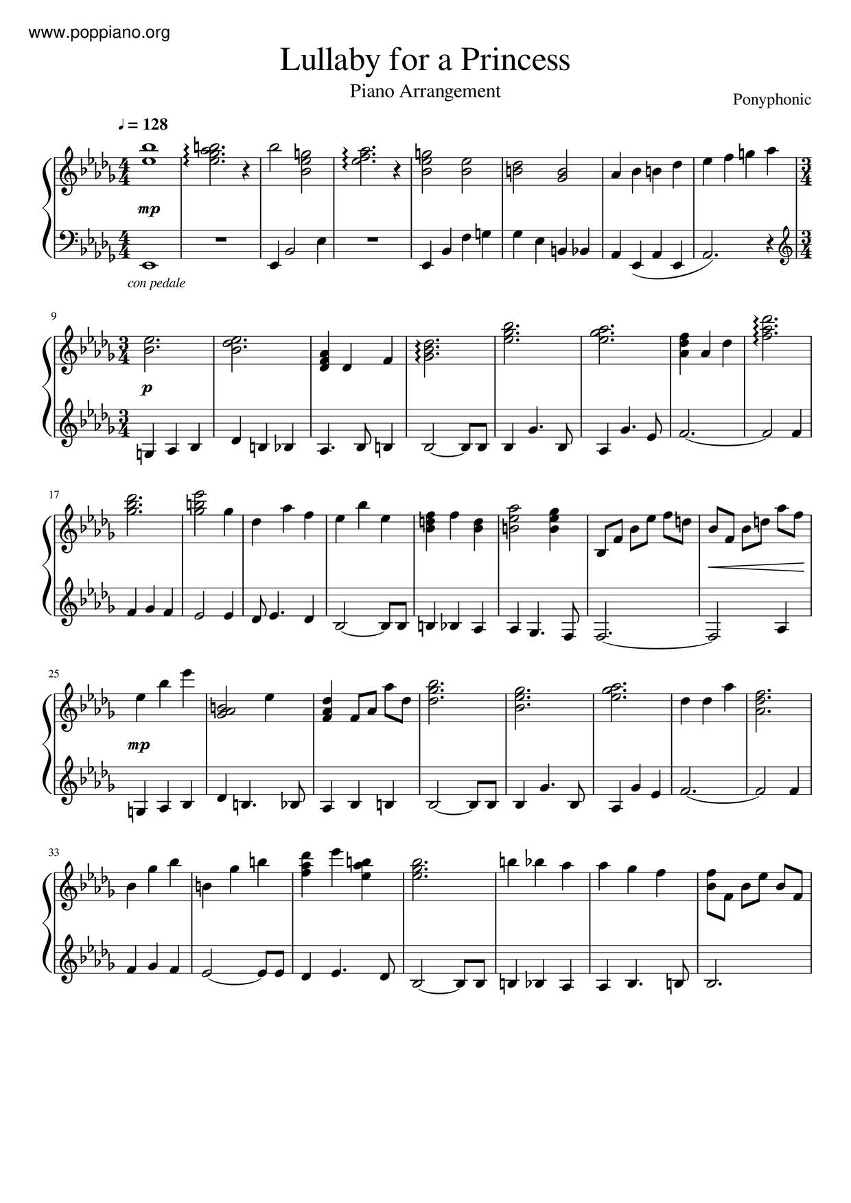 Lullaby For A Princessピアノ譜