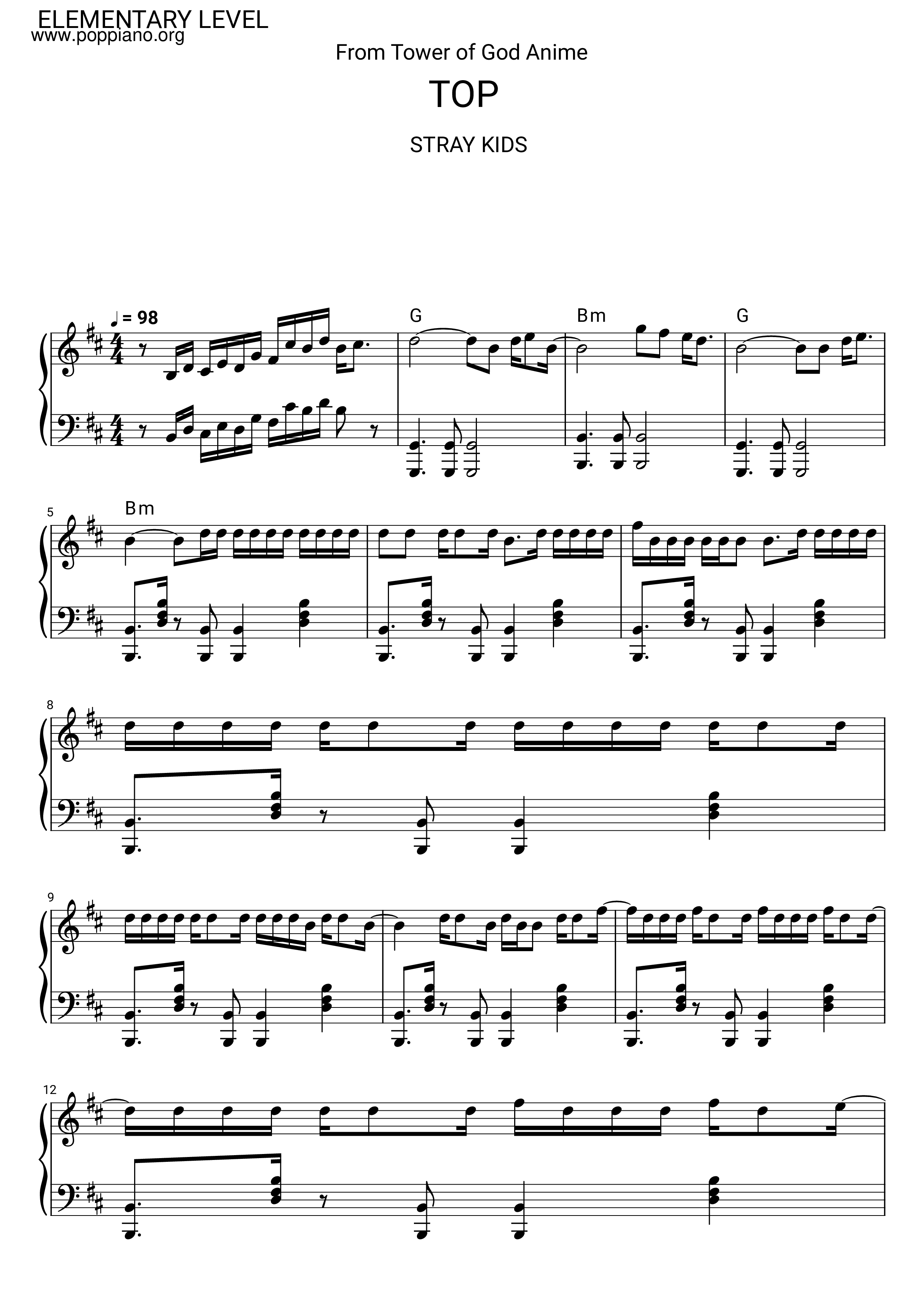 Tower Of God OP - Topピアノ譜