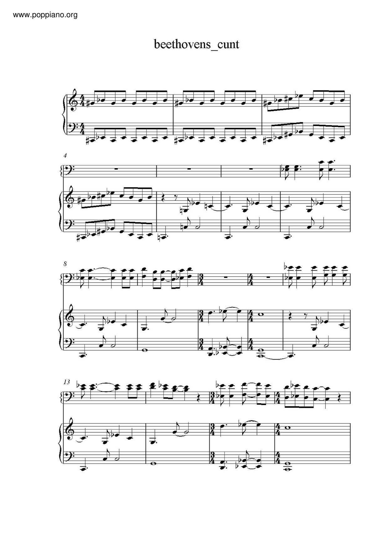 Beethoven's Cuntピアノ譜