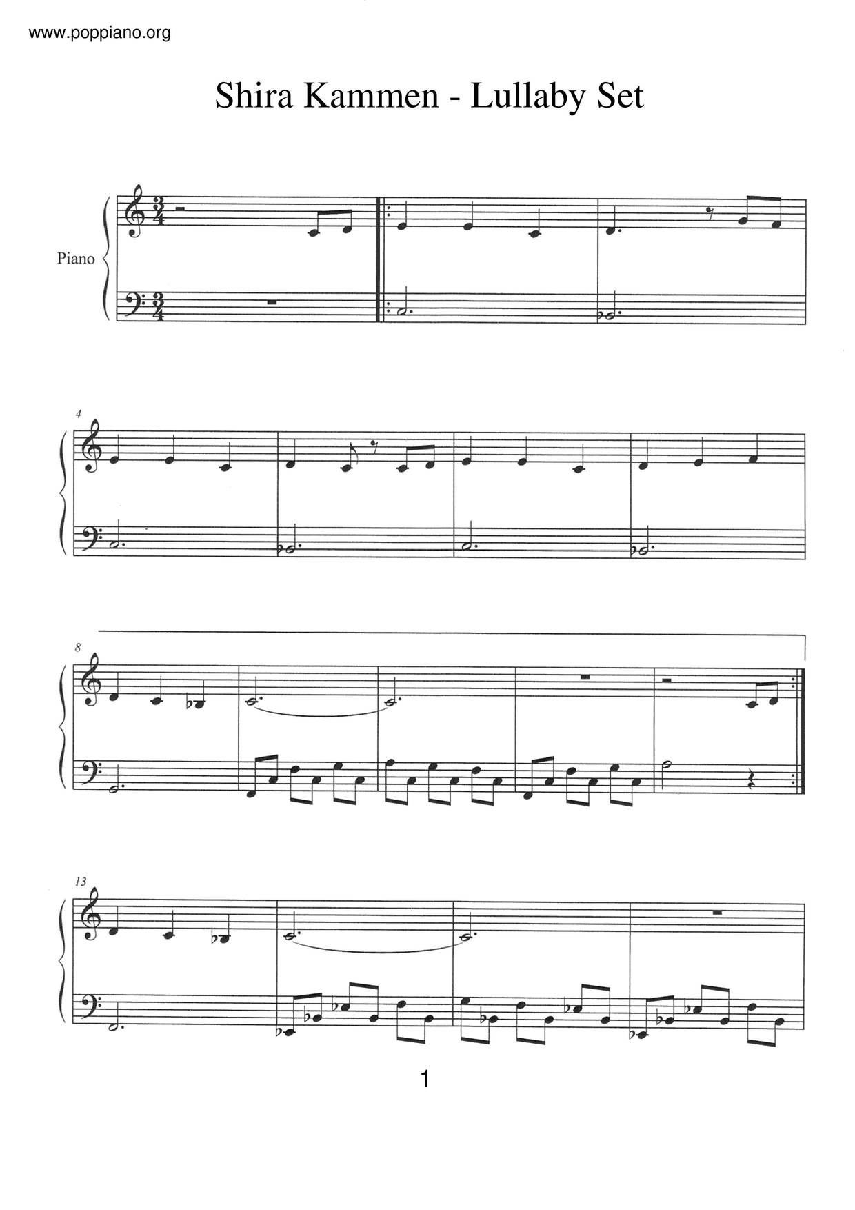 Lullaby Setピアノ譜