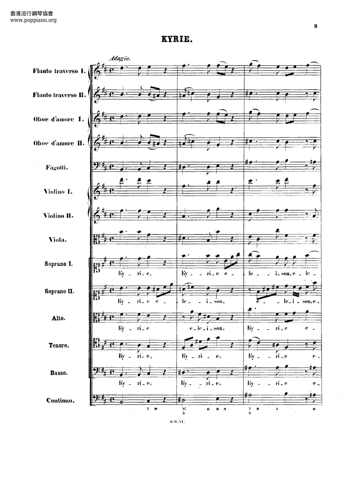 Mass In B Minor, BWV 232ピアノ譜