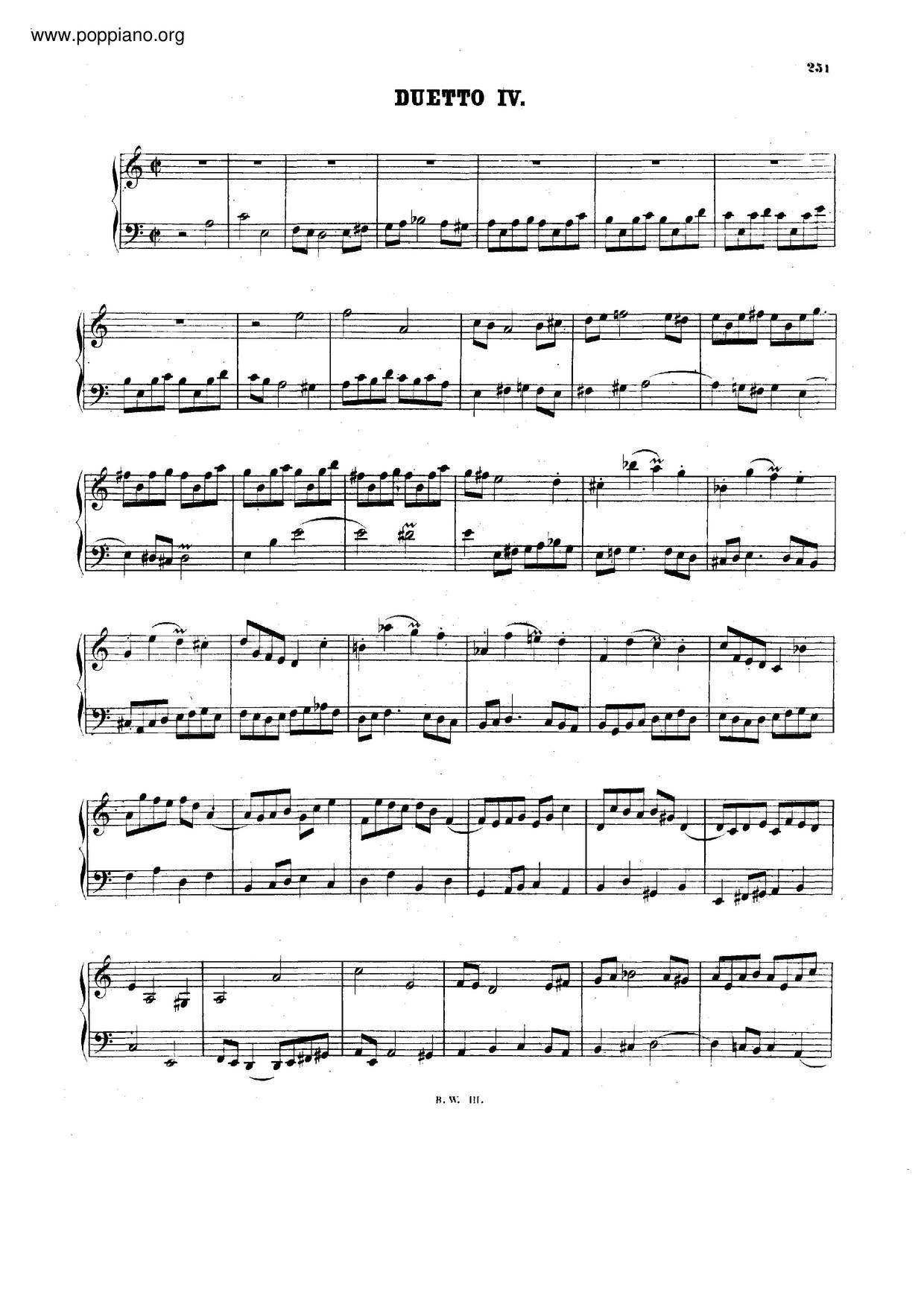 4 Duettos, BWV 802-805ピアノ譜