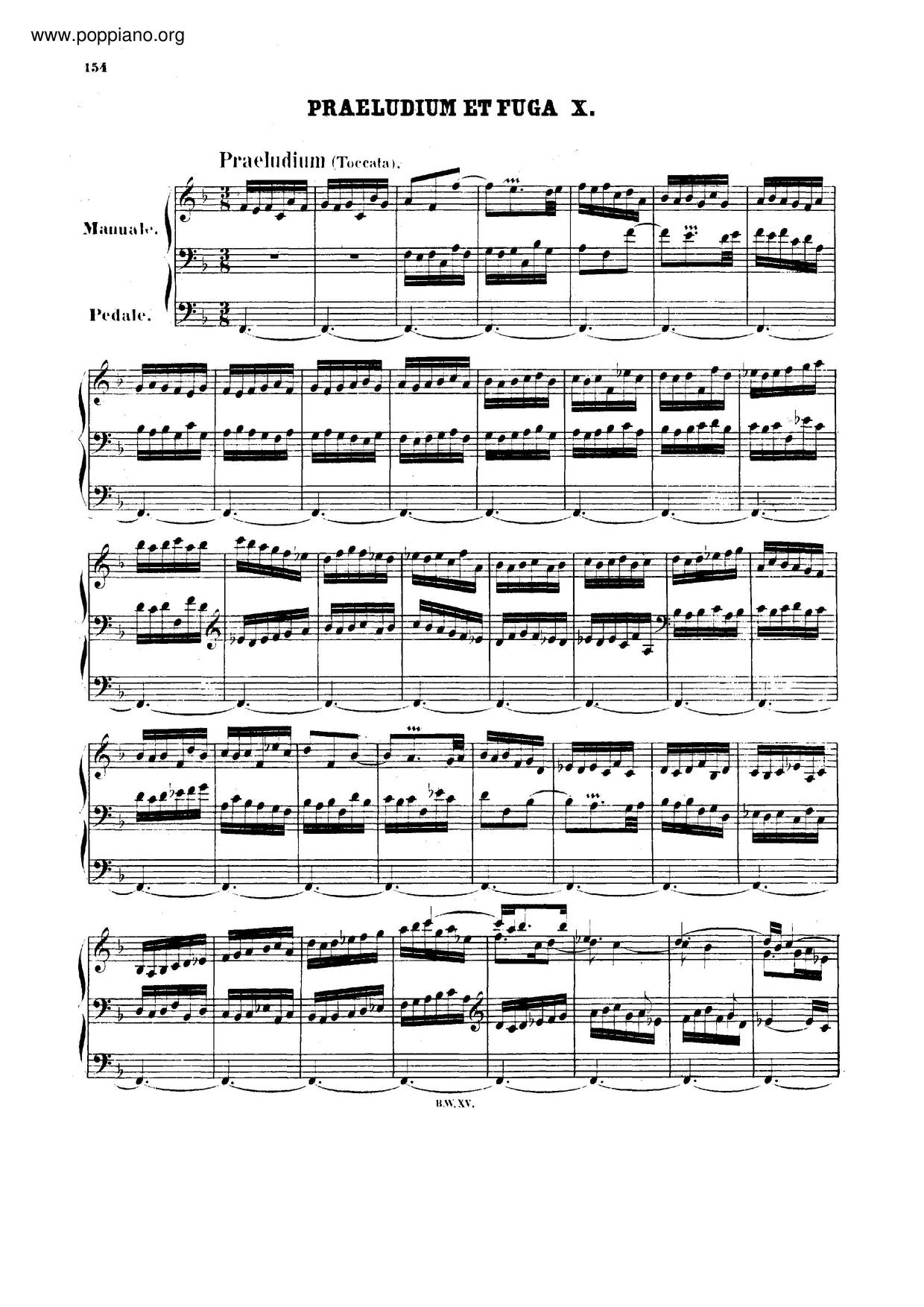 Toccata And Fugue In F Major, BWV 540ピアノ譜