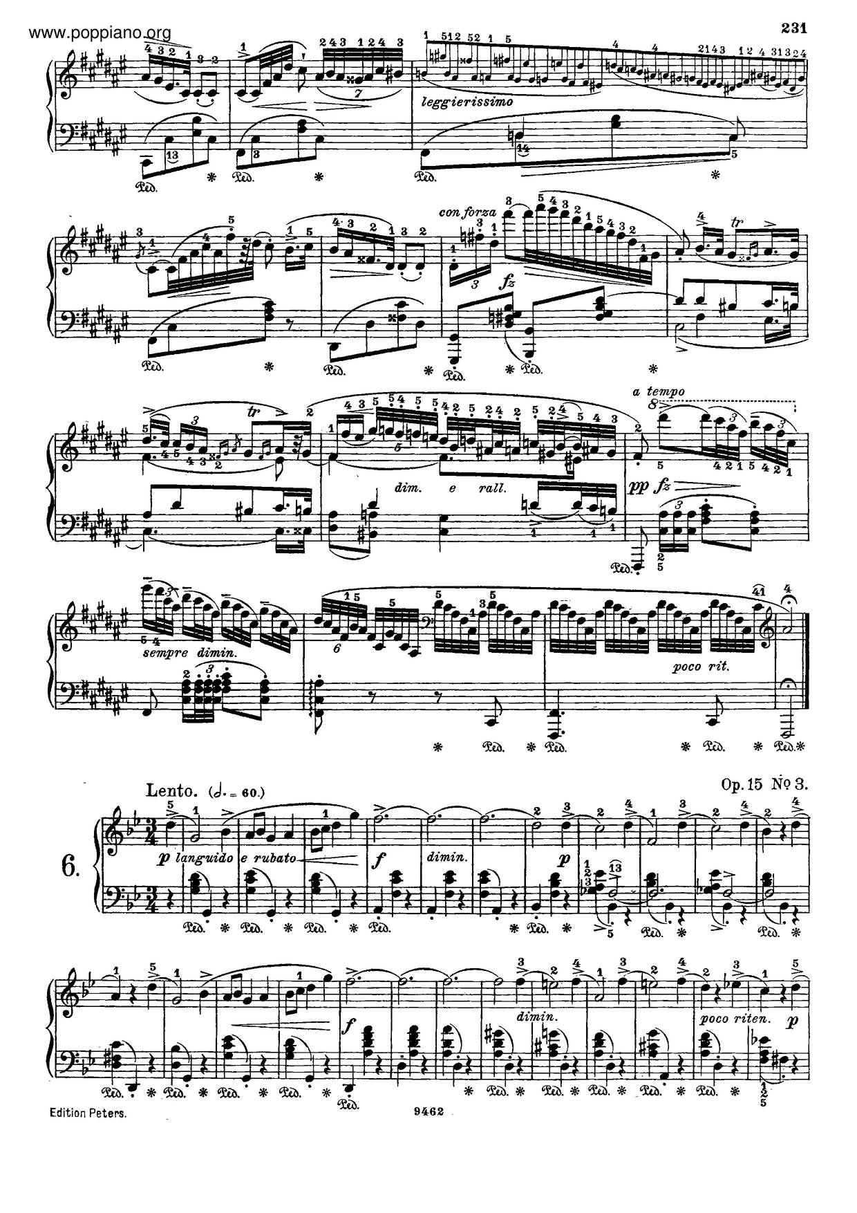 Nocturnes, Op. 15ピアノ譜