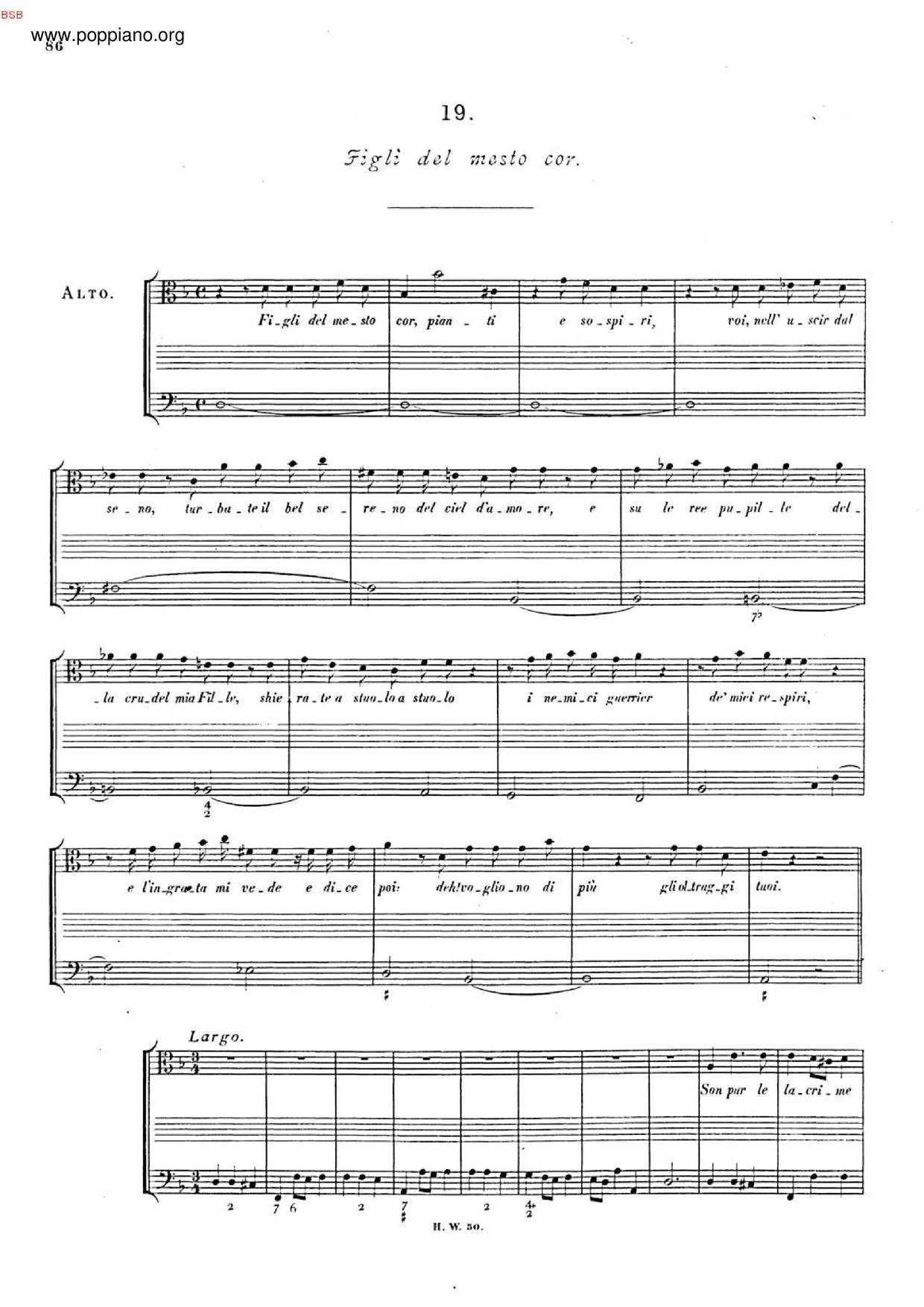 Figli Del Mesto Cor, HWV 112ピアノ譜
